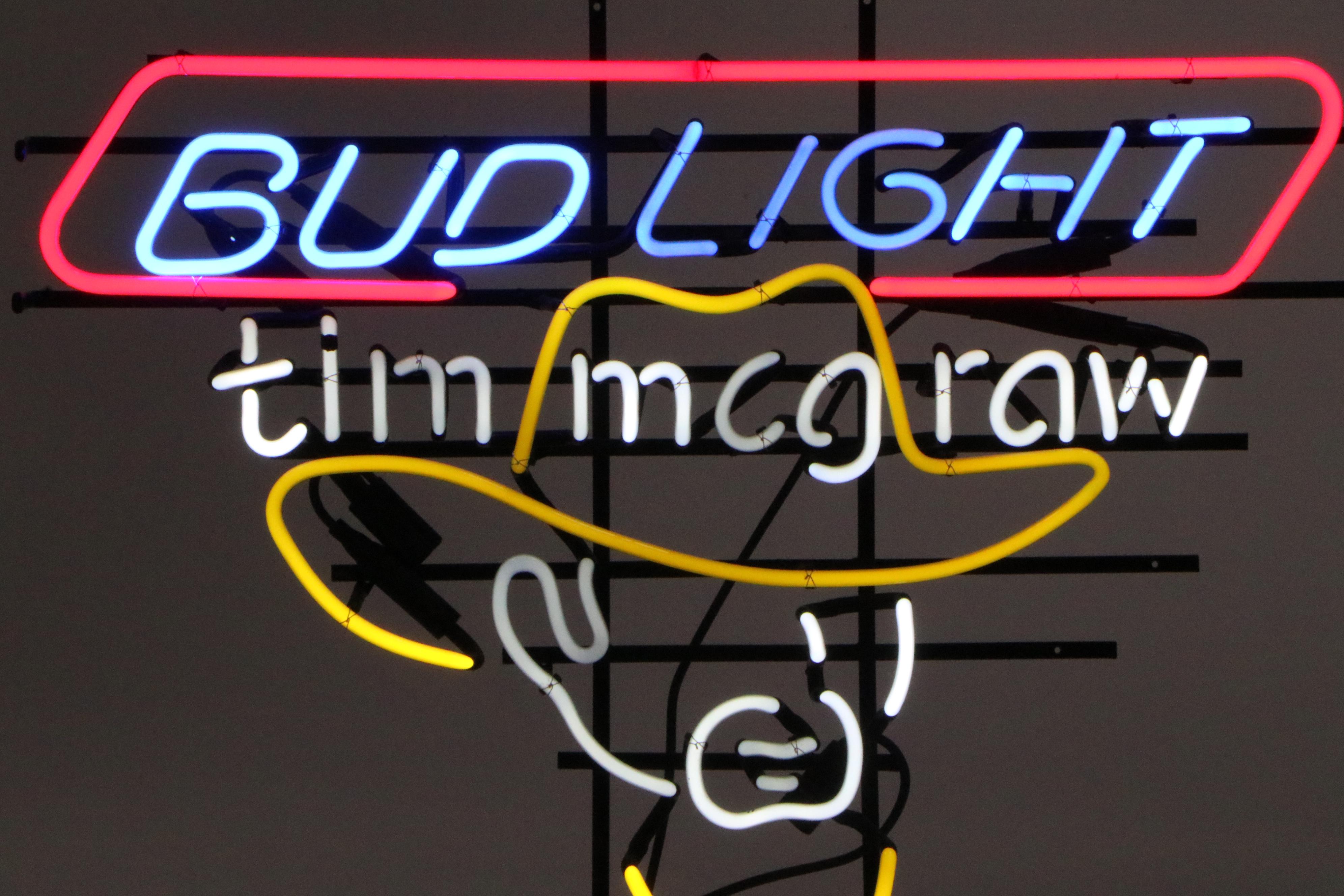 Bud Light Tim McGraw Bar Neon Sign