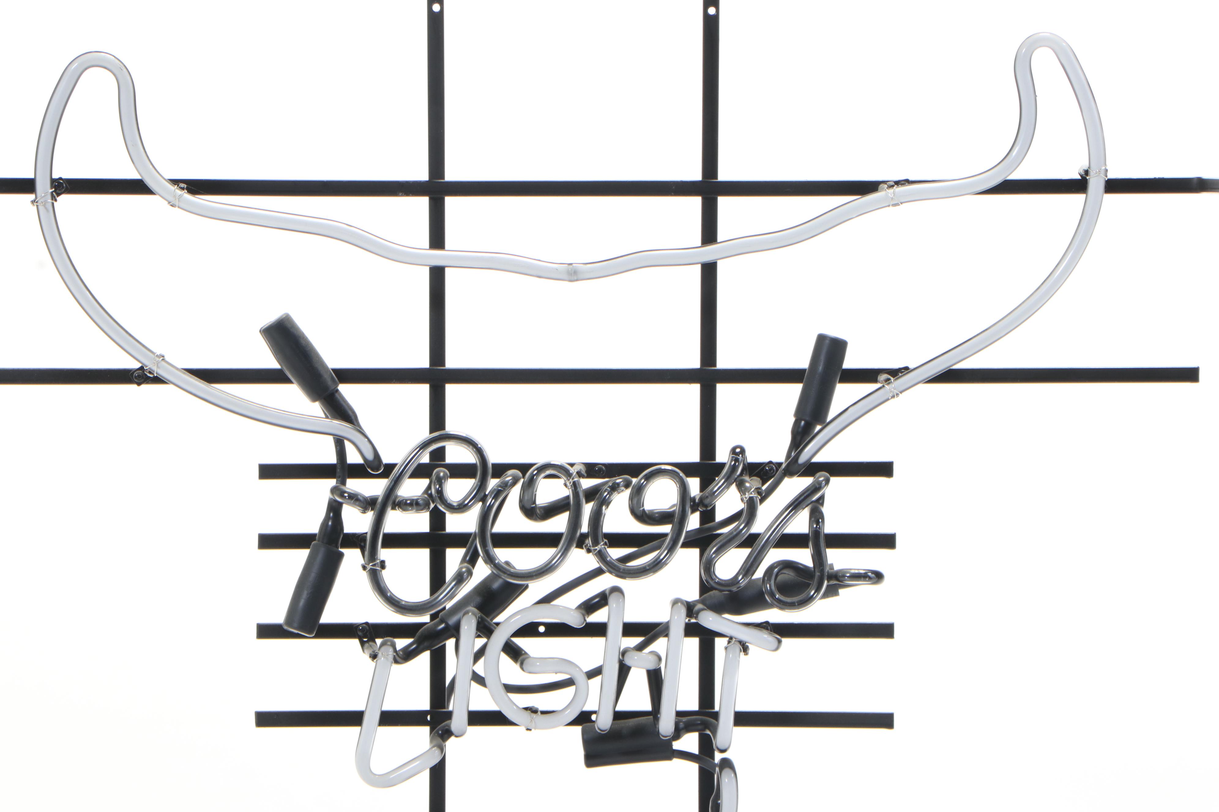 Coors Light Bull Horns and Skull Bar Neon Sign