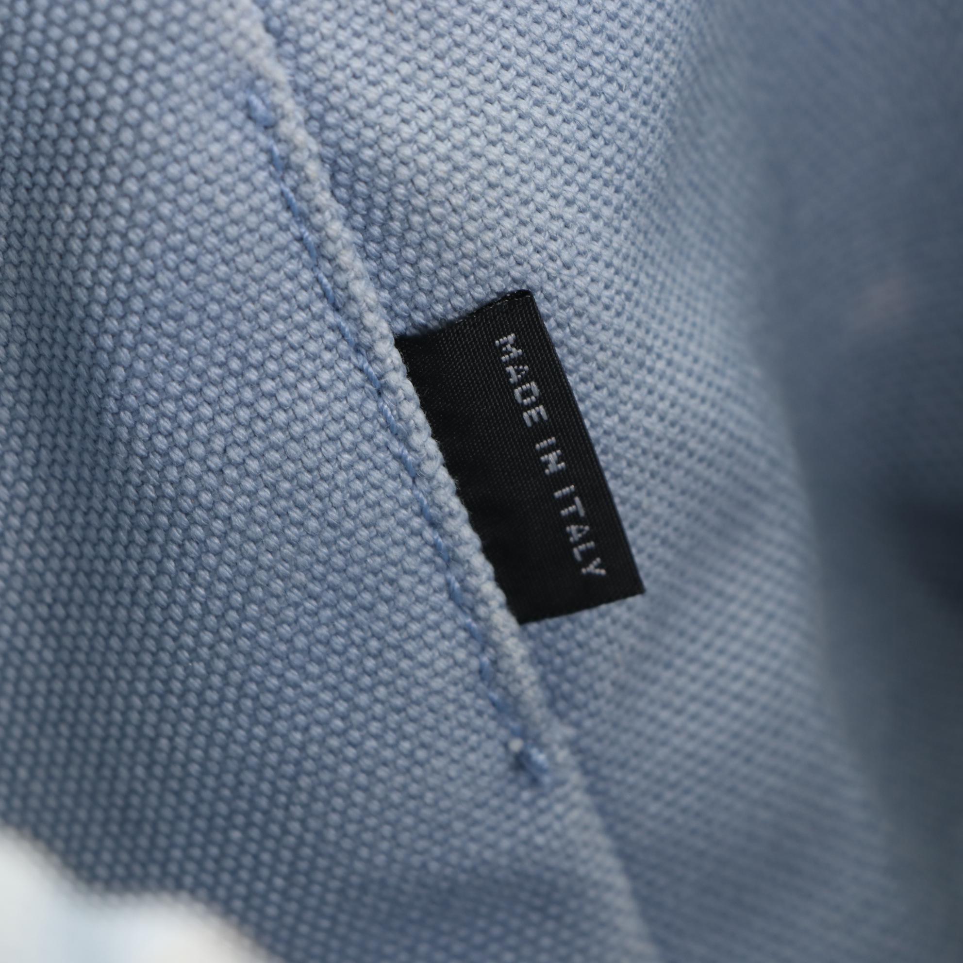 Prada Medium Canapa Logo Tote in Blue/White