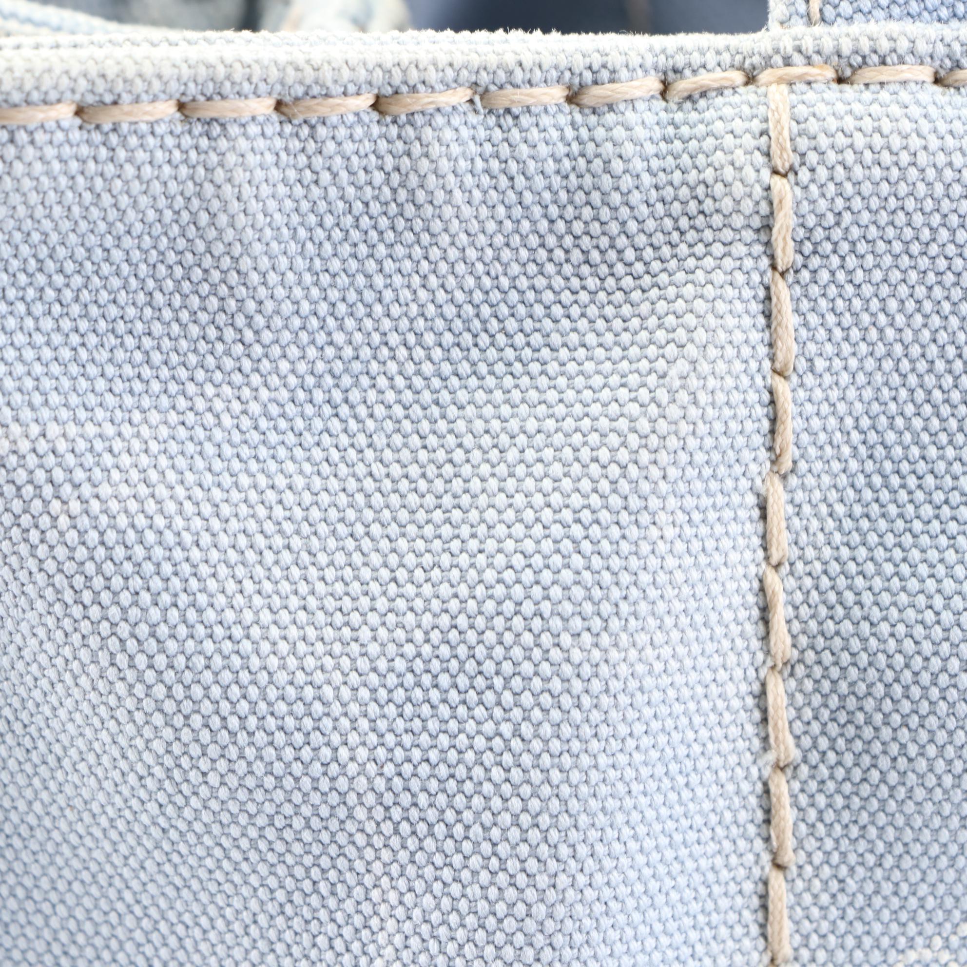 Prada Medium Canapa Logo Tote in Blue/White