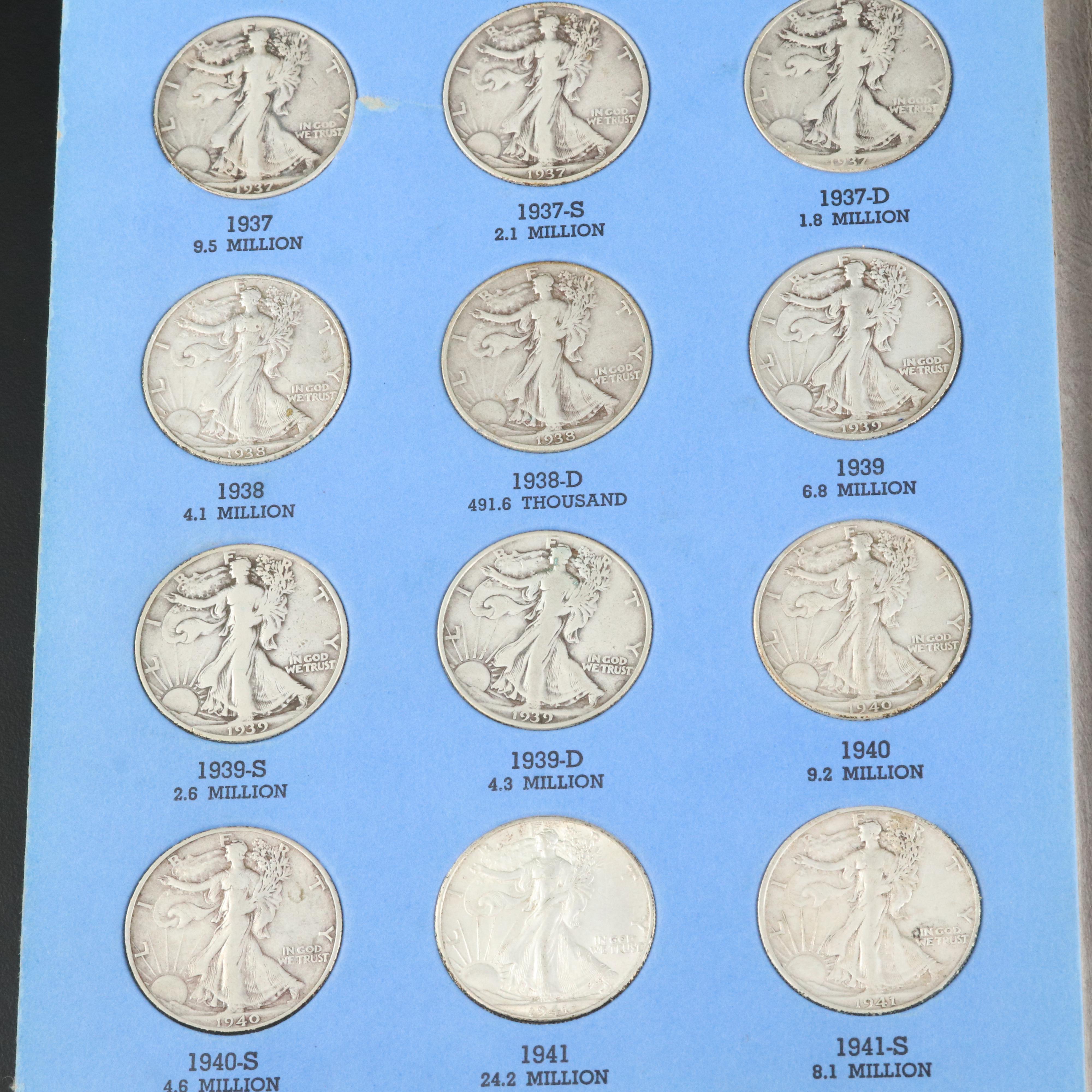 Walking Liberty Silver Half Dollar Collection from 1916-1947