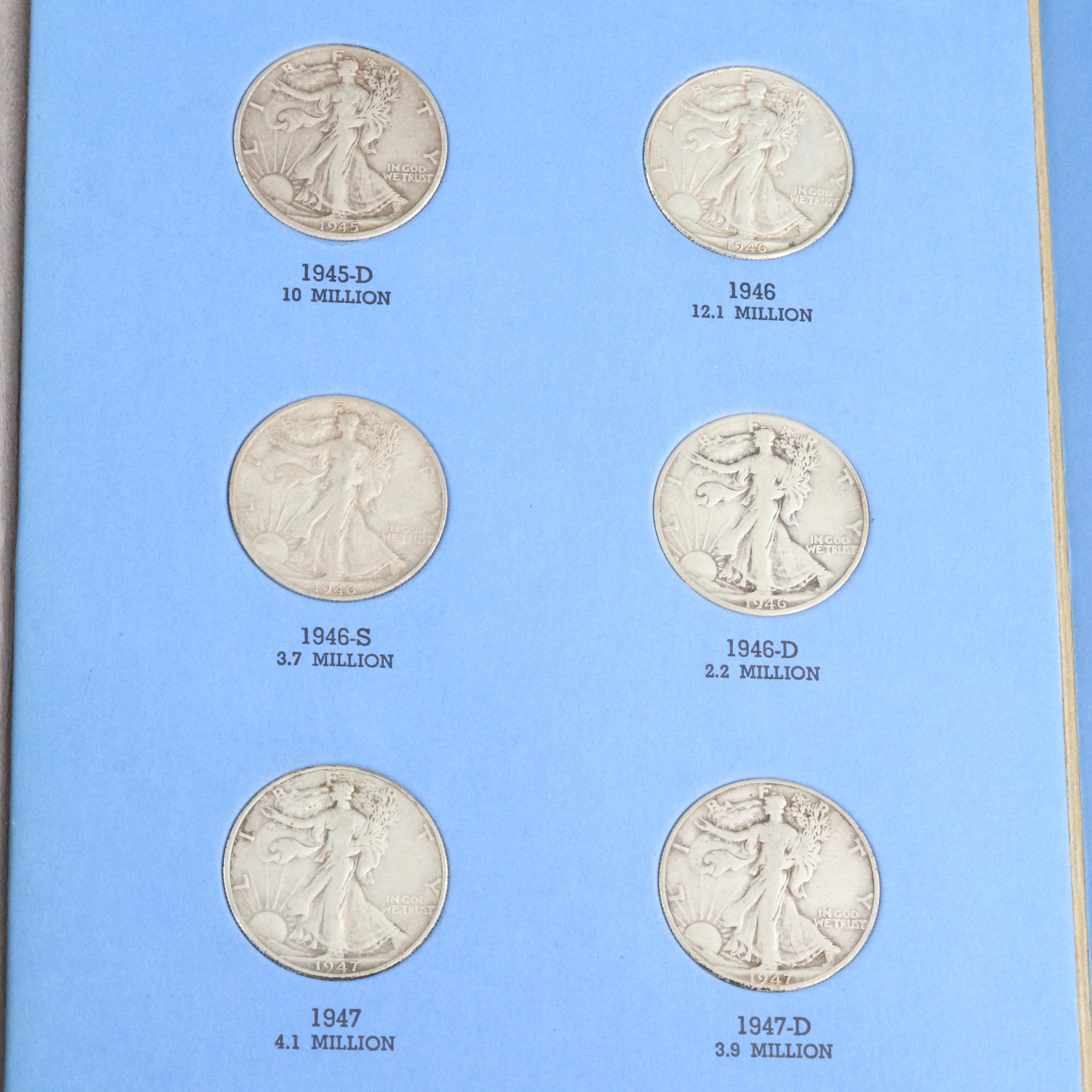 Walking Liberty Silver Half Dollar Collection from 1916-1947