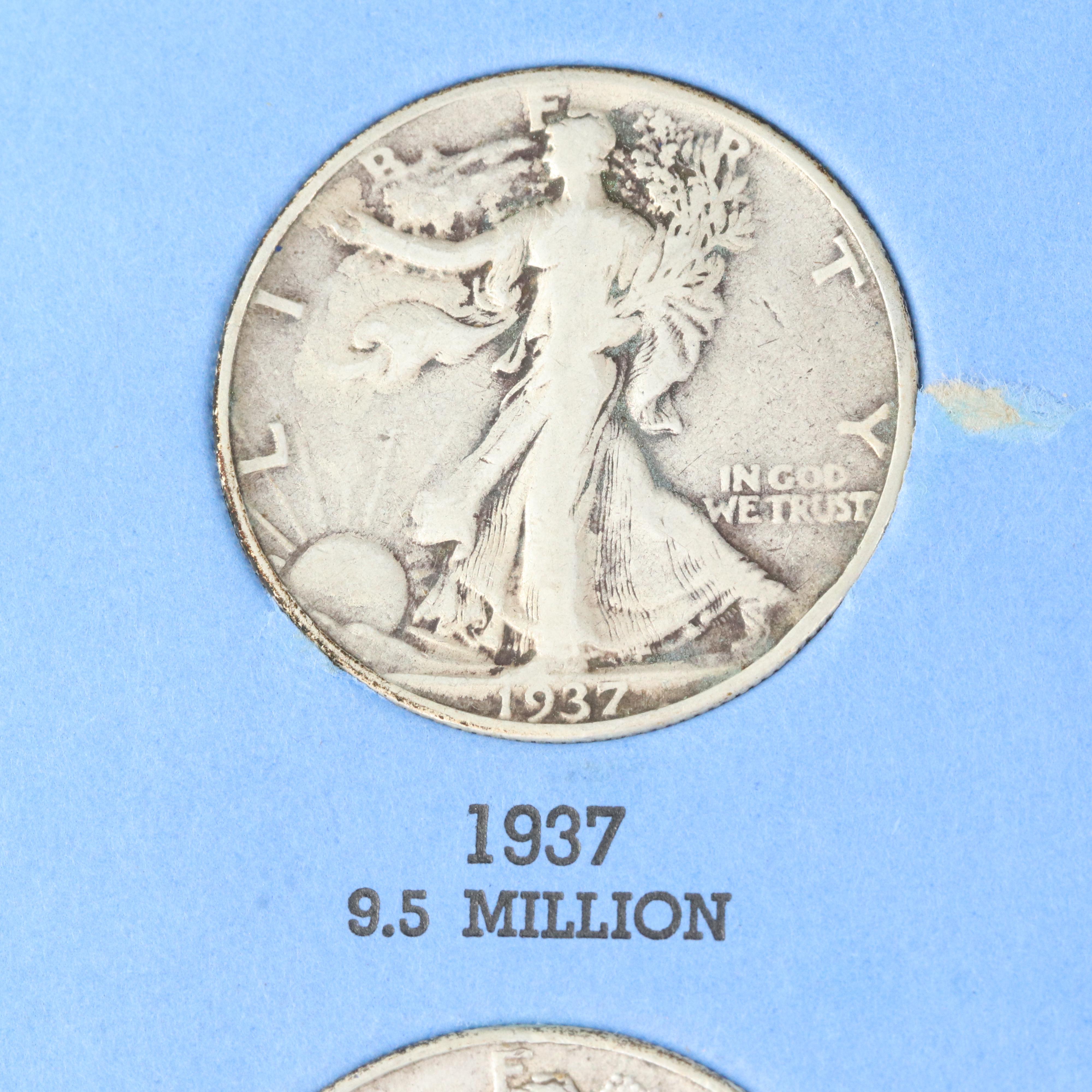 Walking Liberty Silver Half Dollar Collection from 1916-1947