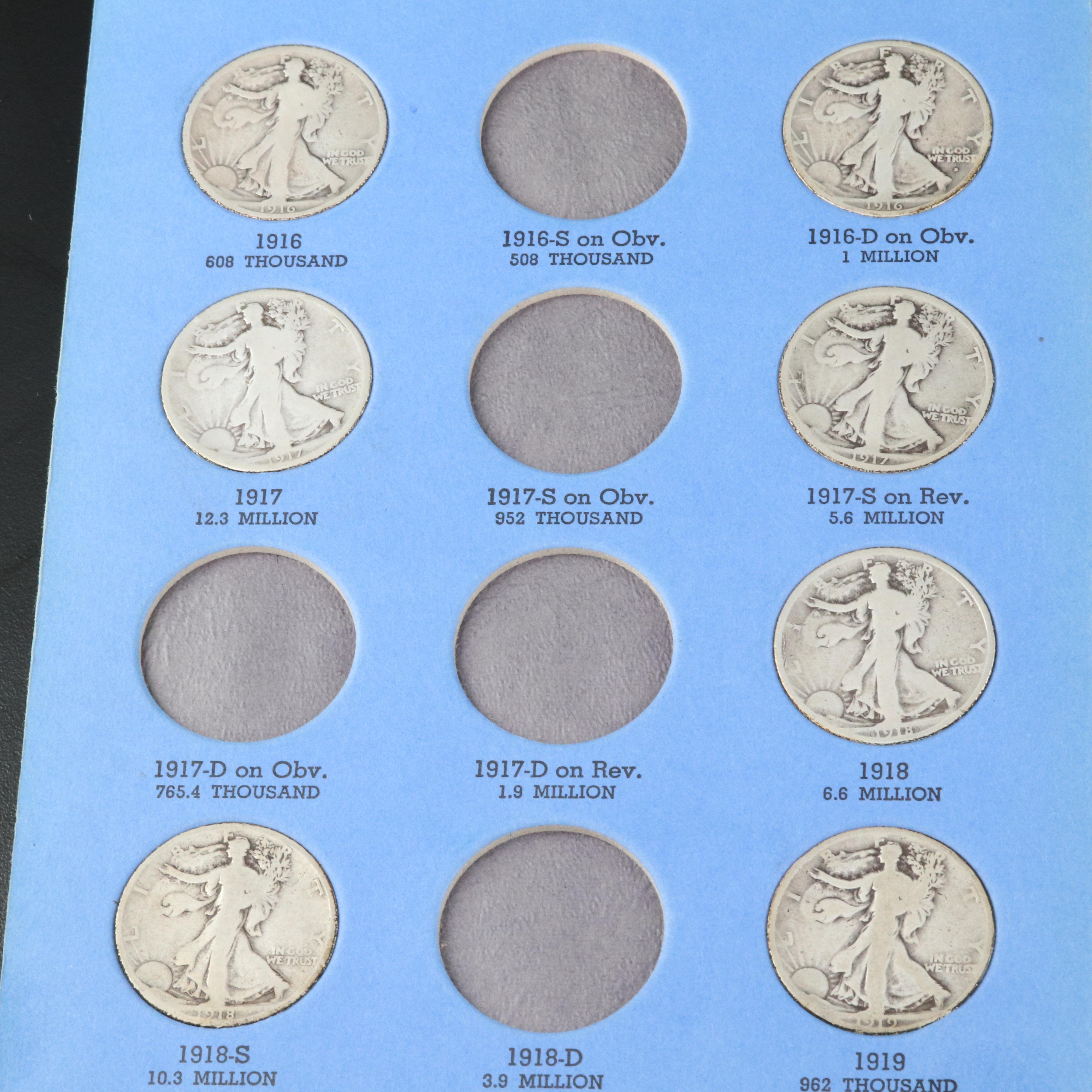 Walking Liberty Silver Half Dollar Collection from 1916-1947