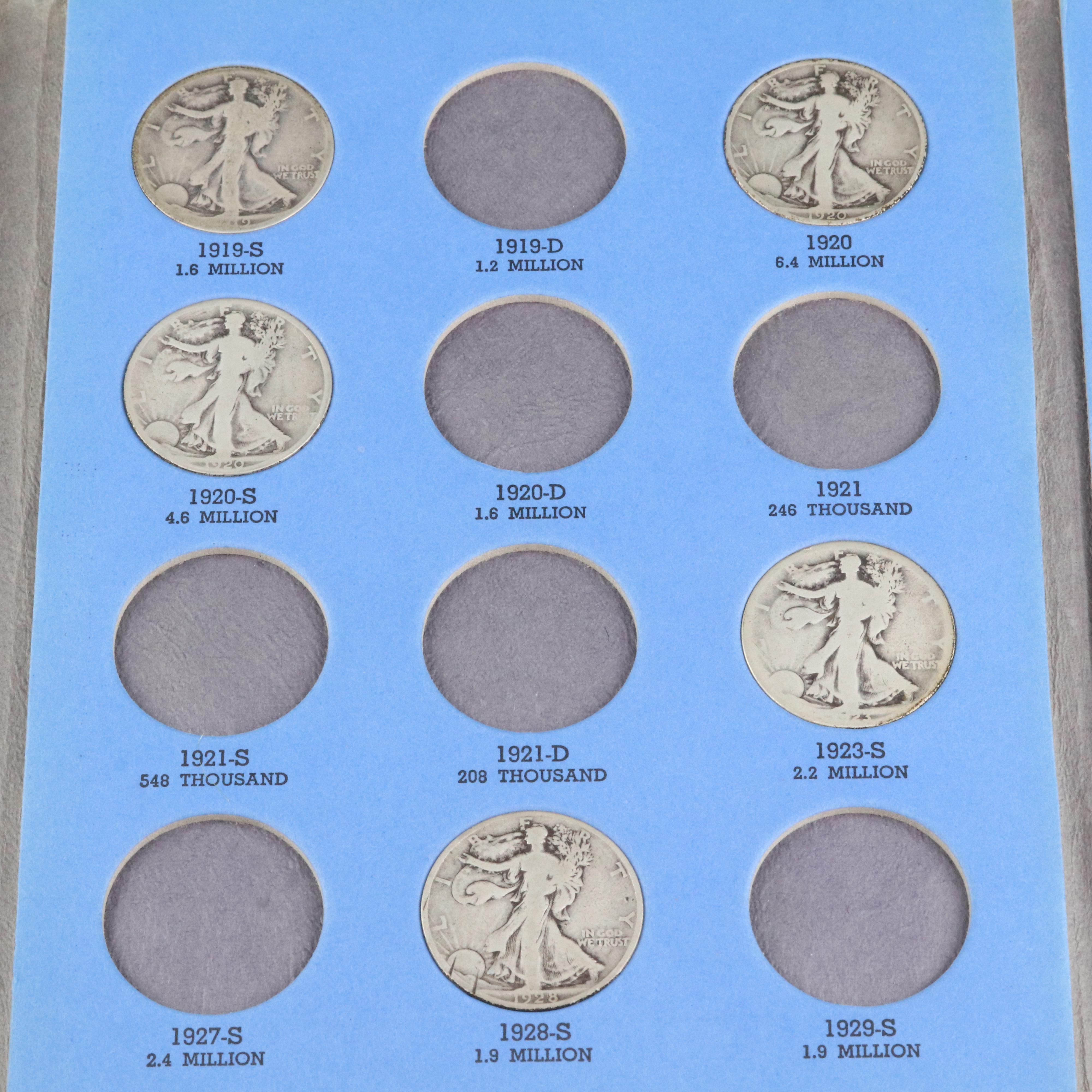 Walking Liberty Silver Half Dollar Collection from 1916-1947