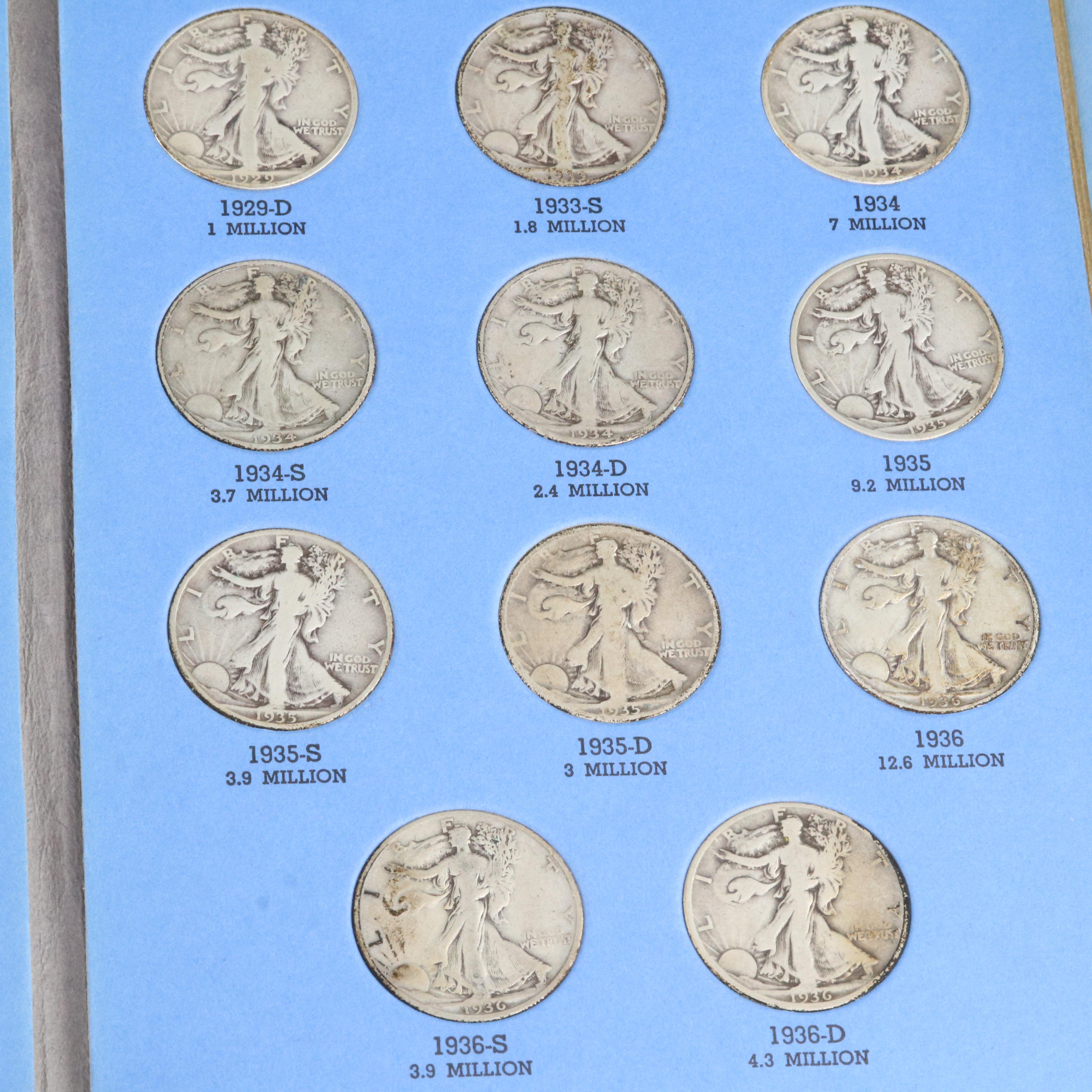 Walking Liberty Silver Half Dollar Collection from 1916-1947