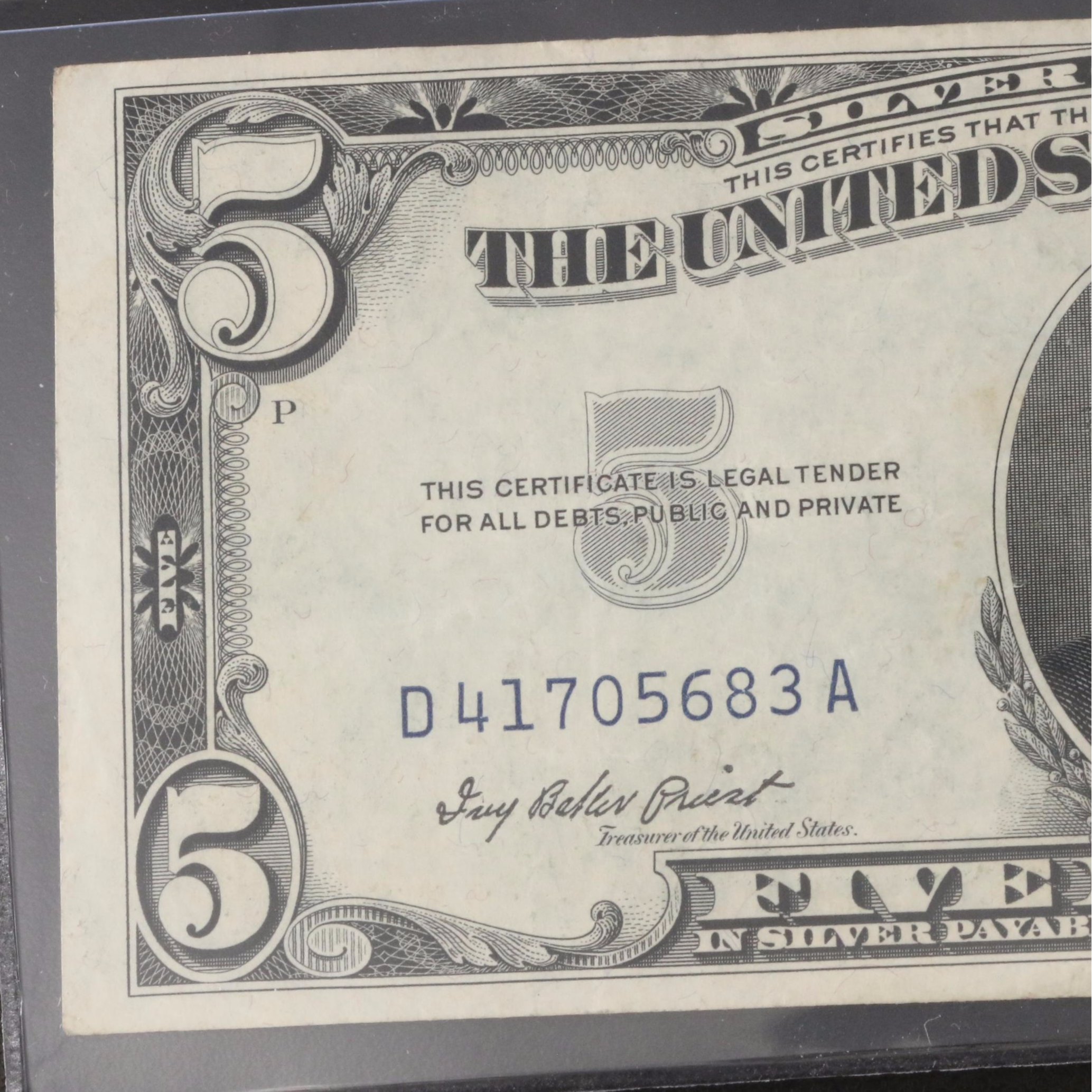 Group of Twelve 1953 Five Dollar Silver Certificates