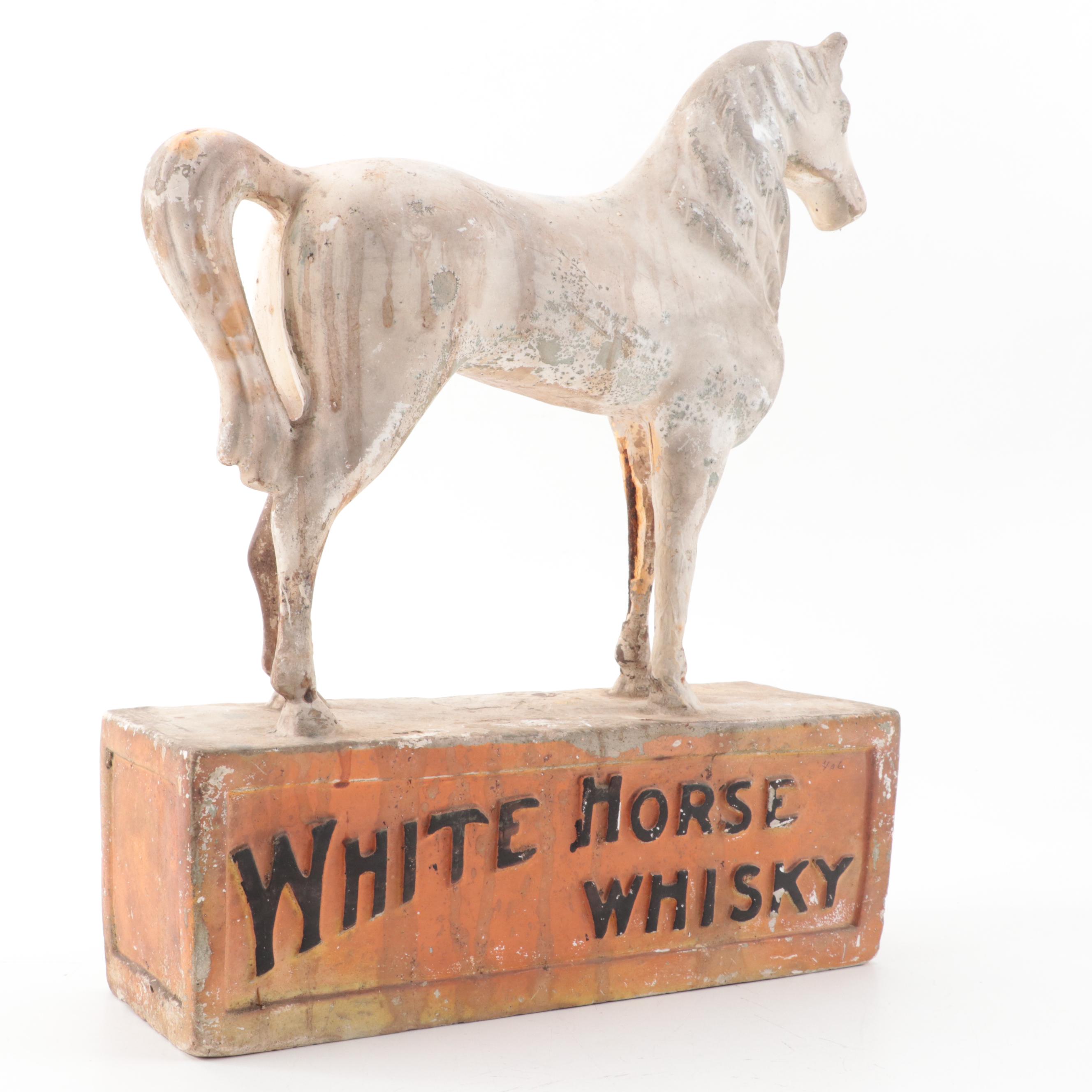 White Horse Scotch Whisky Chalkware Advertising Figurine