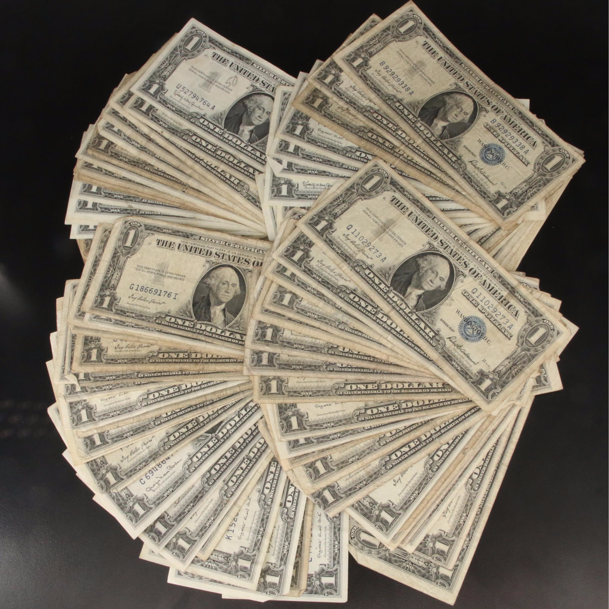 Collection of One Hundred-one United States Silver Certificates