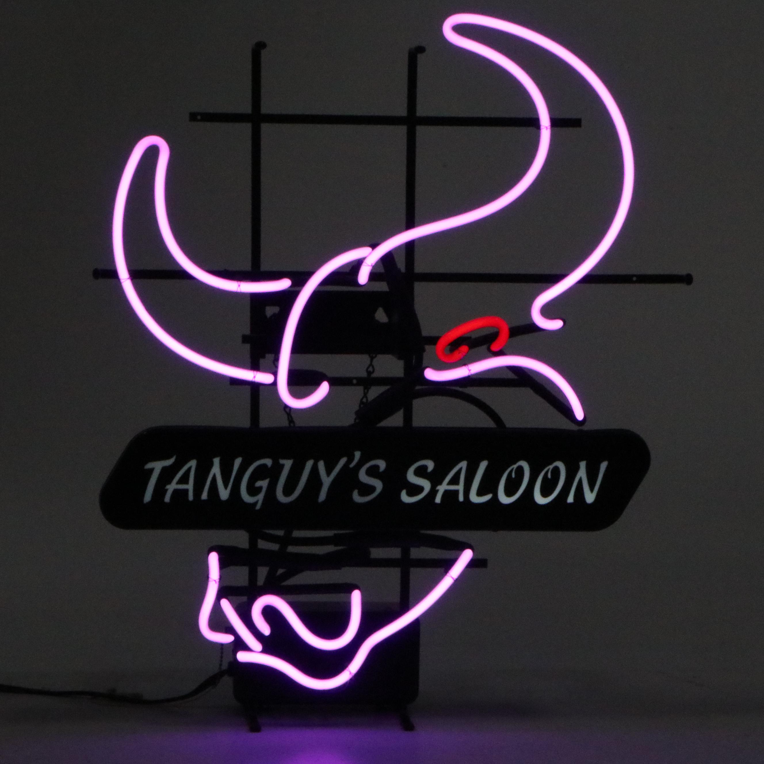 Tanguy's Saloon Bull Bar Neon Sign