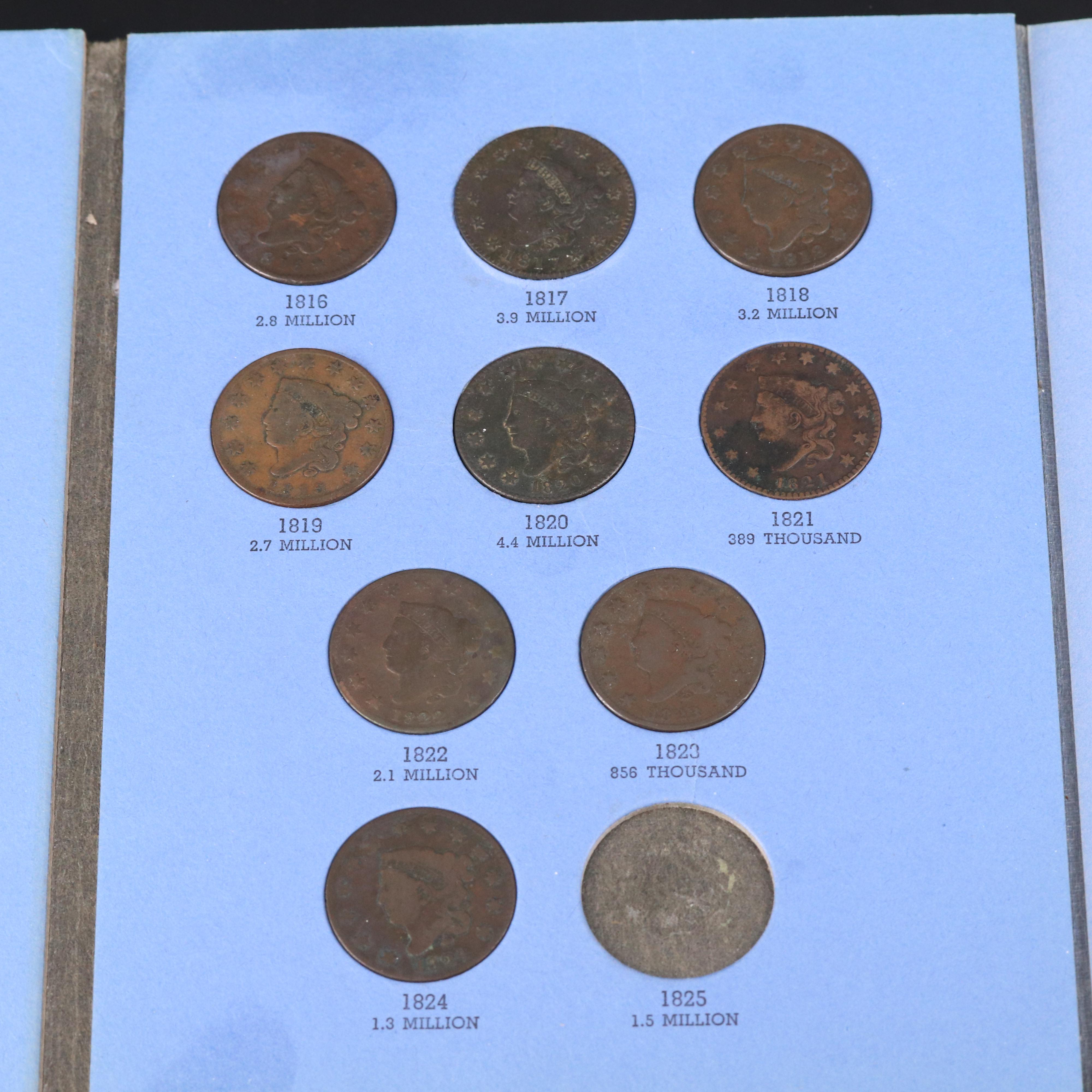 U.S. Large Cent Collection from 1816-1824