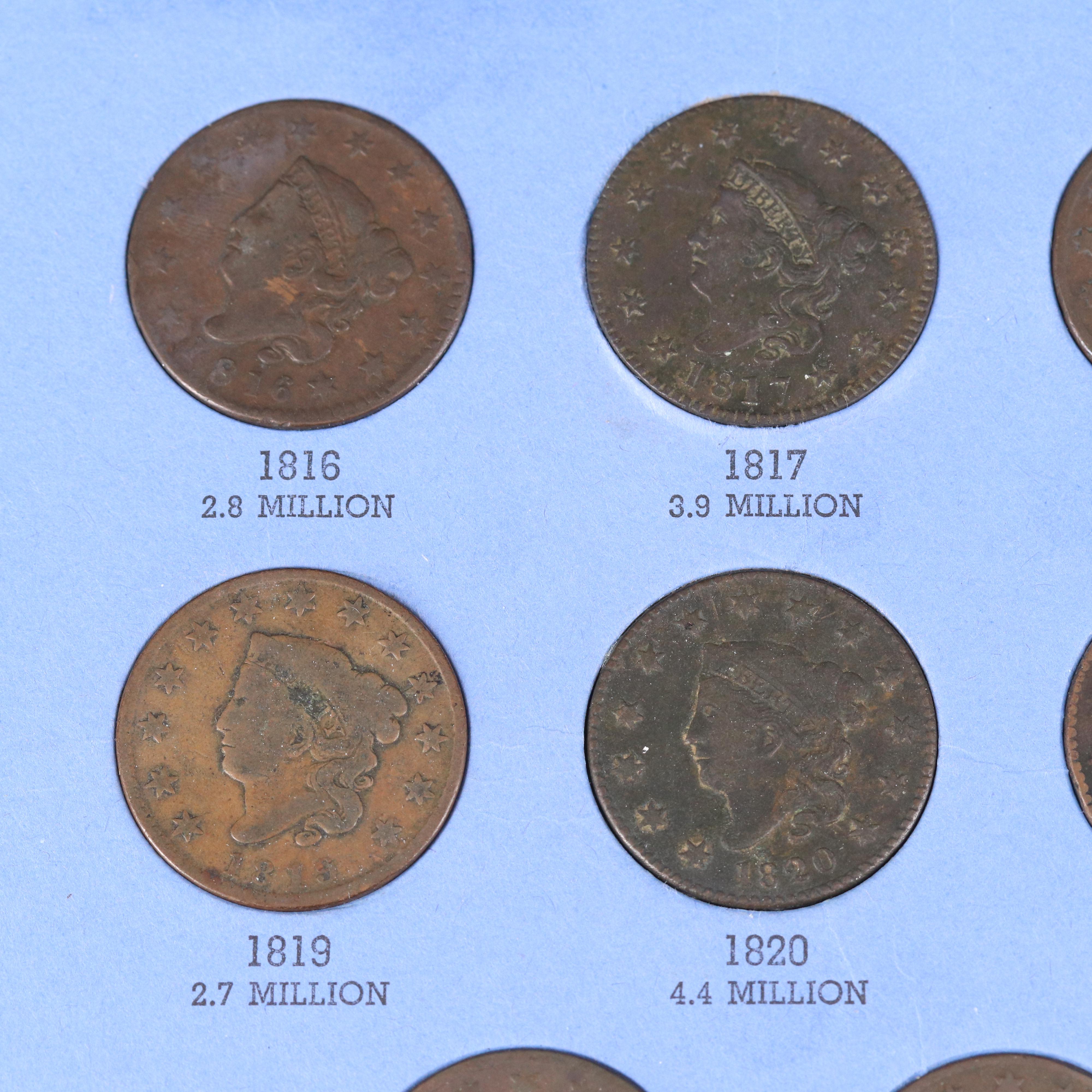 U.S. Large Cent Collection from 1816-1824