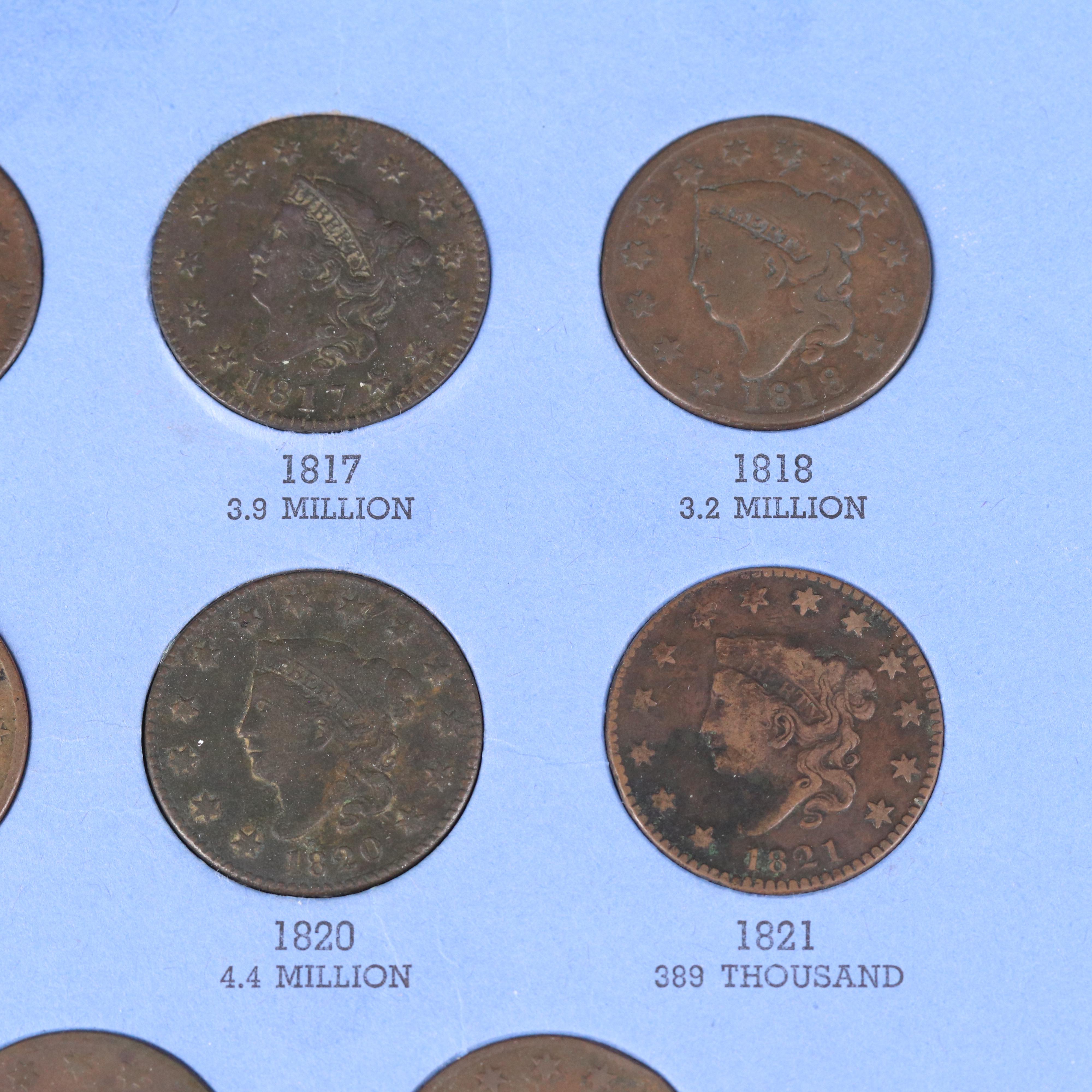 U.S. Large Cent Collection from 1816-1824
