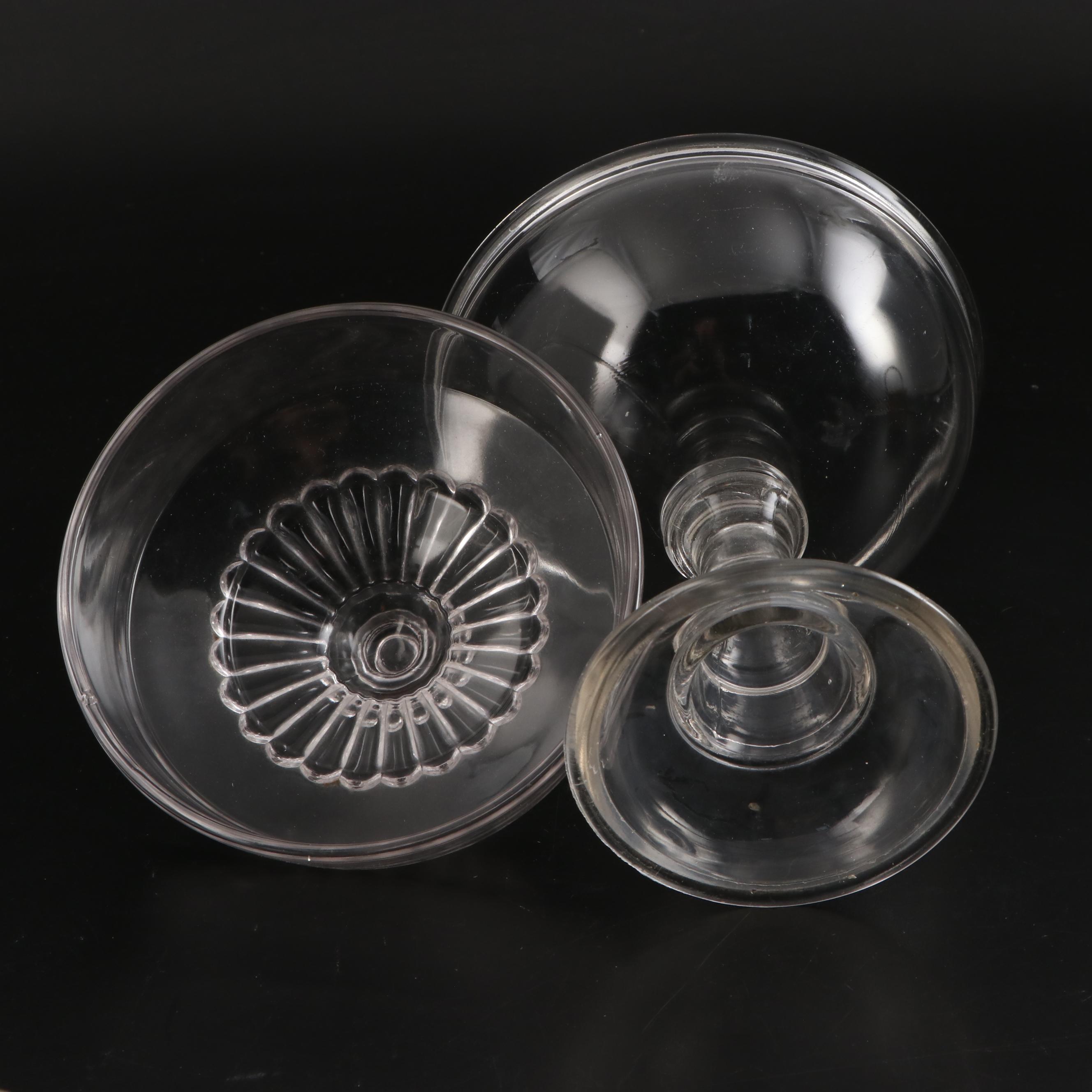 EAPG Compote with Hobnail Egg Dish and Other Tableware