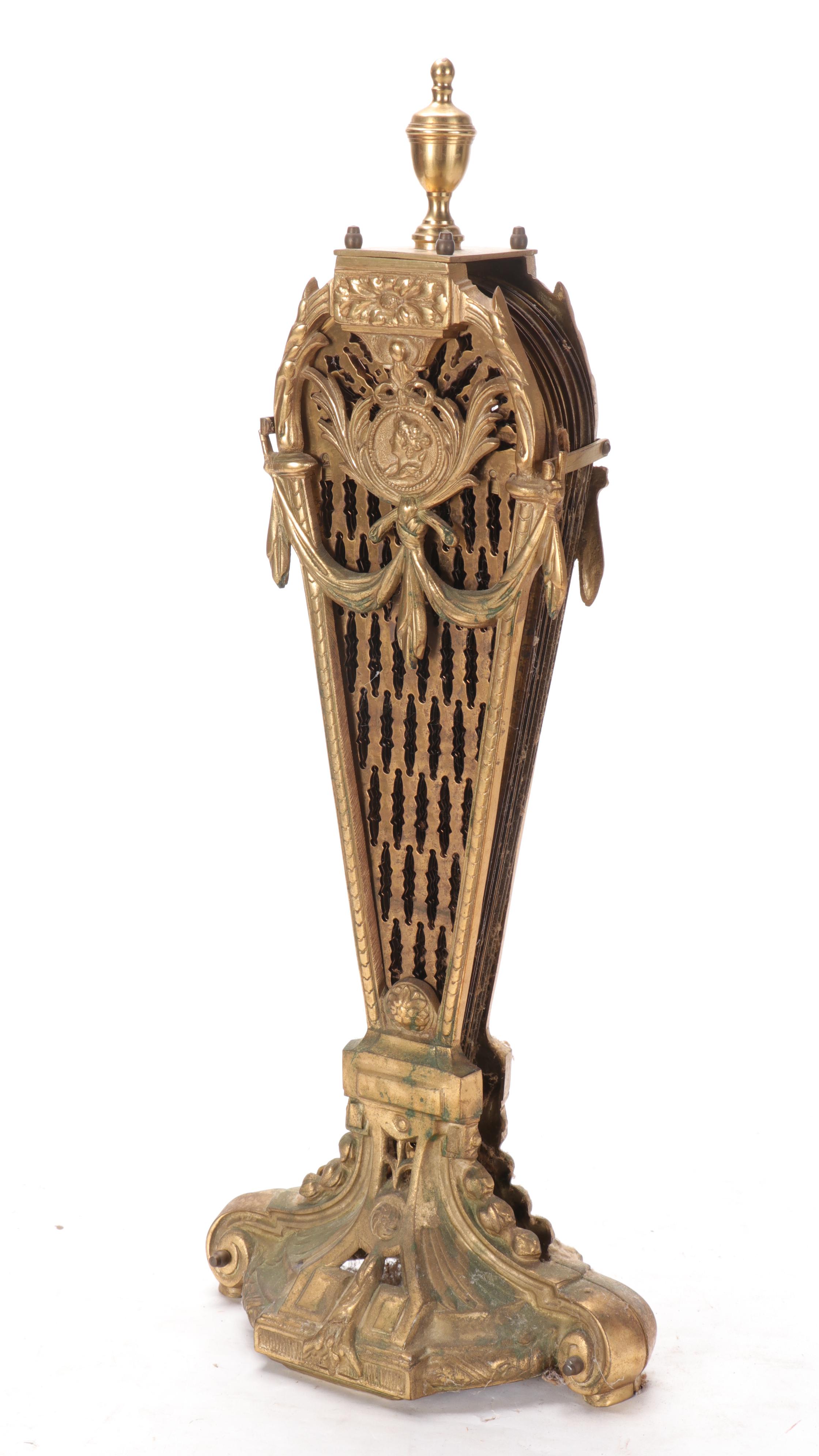 Andrea by Sadek Victorian Style Brass Fan Shaped Fireplace Screen