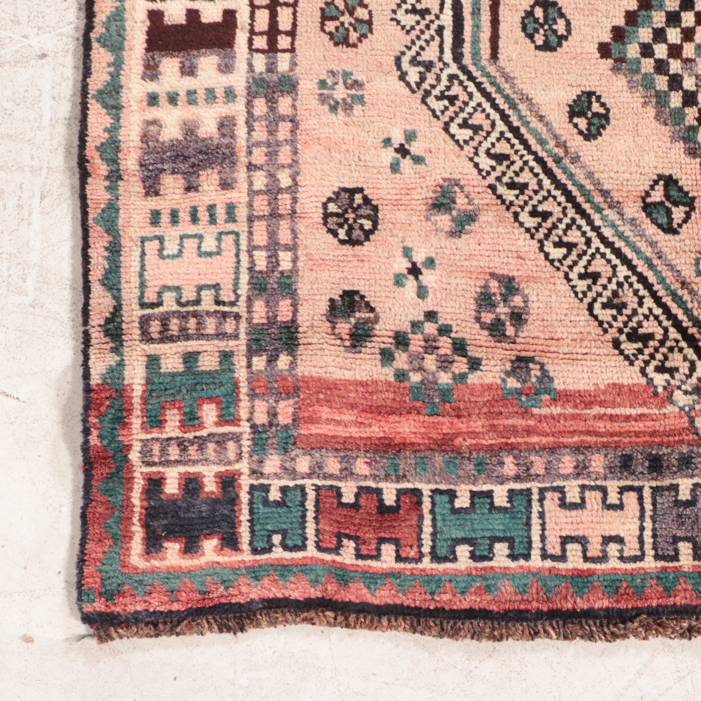 4'2 x 7'8 Hand-Knotted Persian Kurdish Area Rug