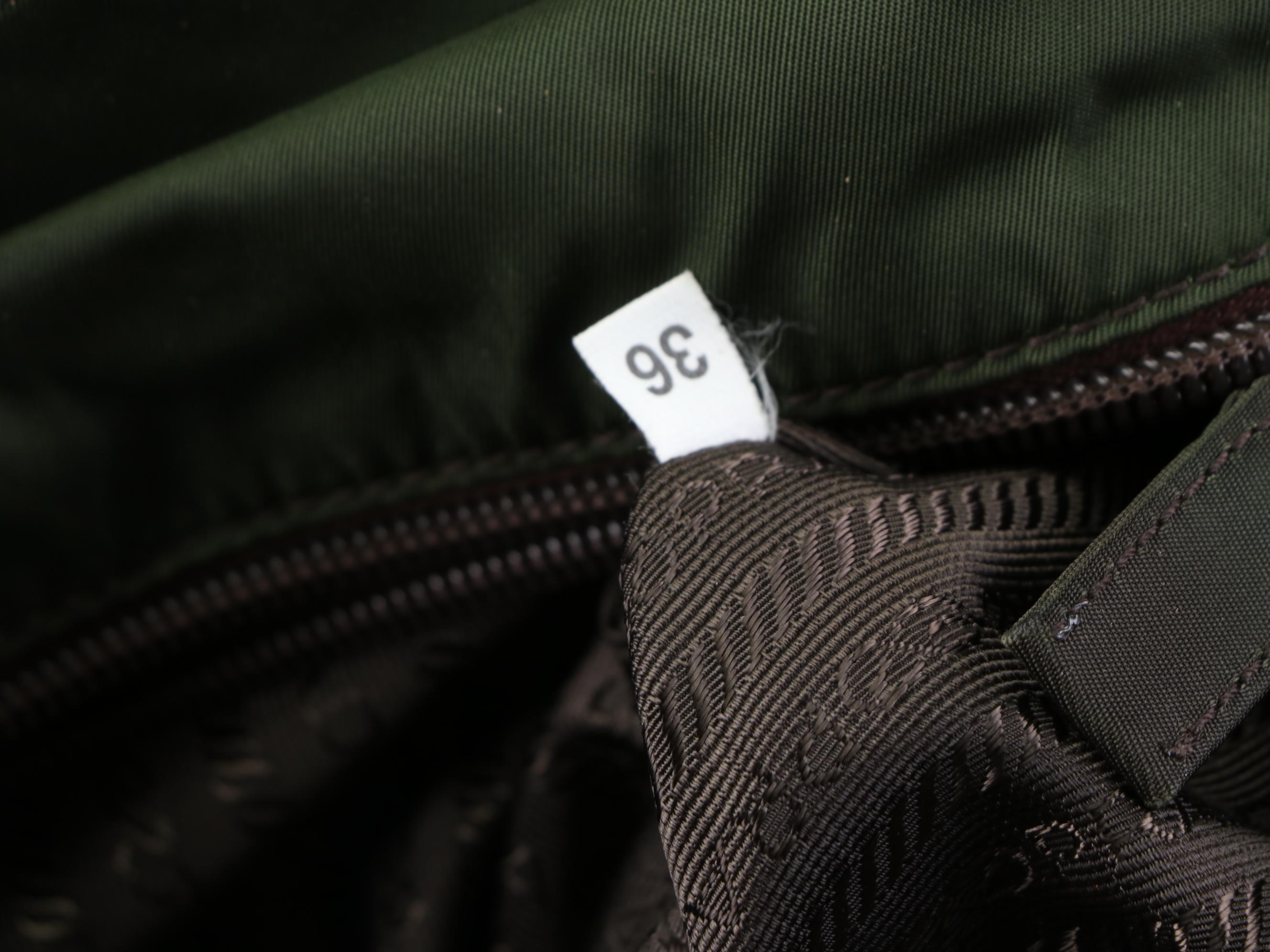 Prada Medium Zip Shoulder Bag in Green Nylon Gabardine