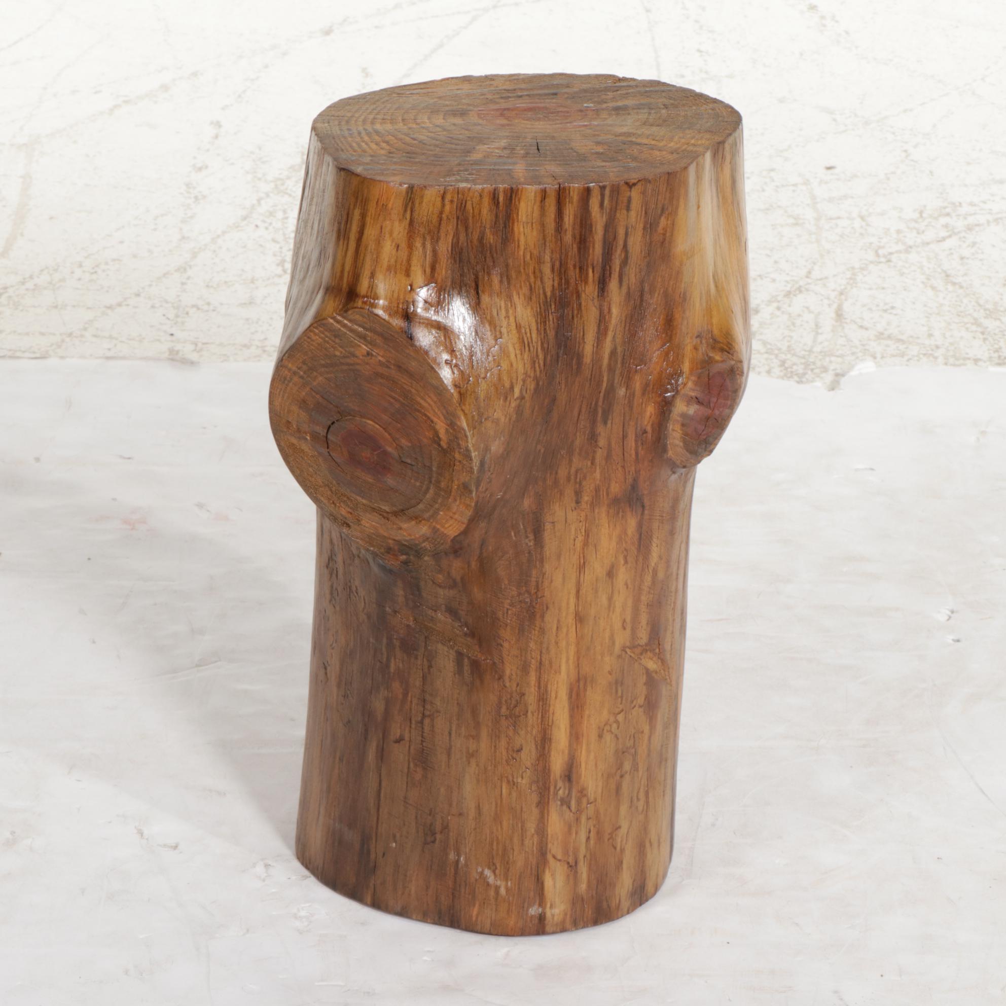 Wood Stump Plant Stand