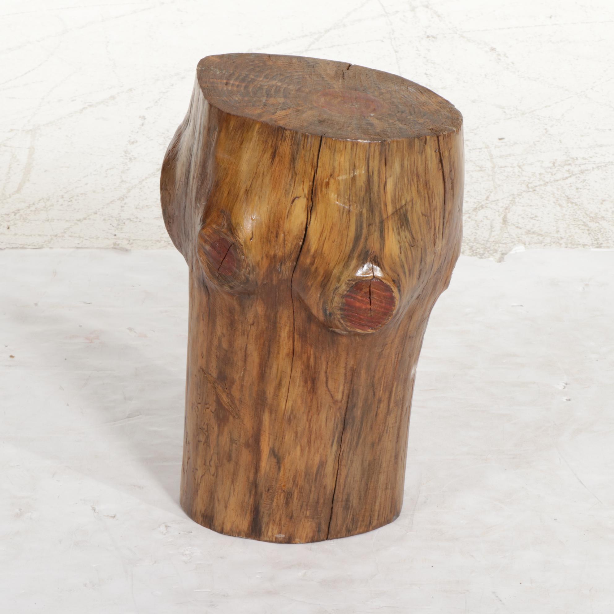 Wood Stump Plant Stand
