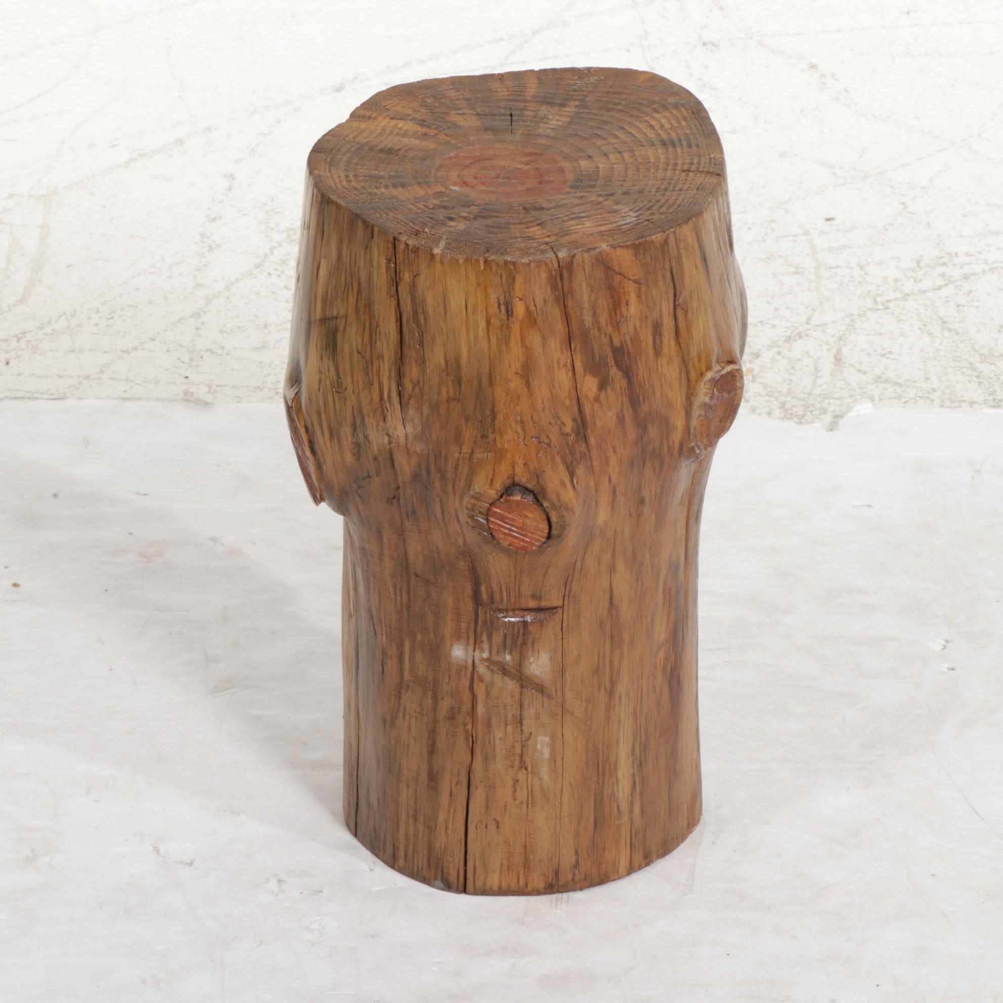 Wood Stump Plant Stand