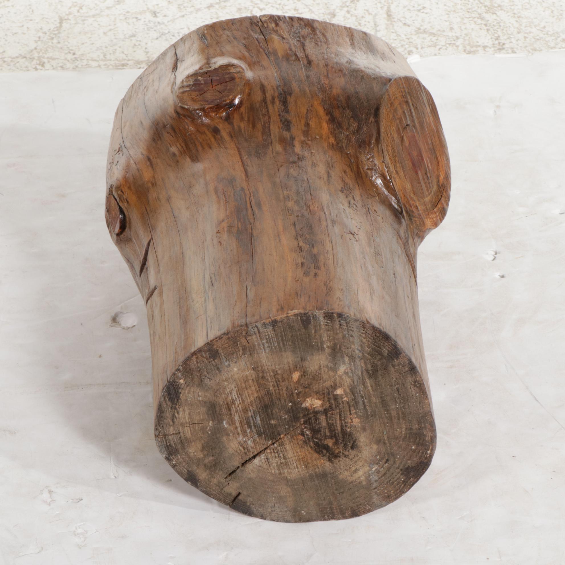 Wood Stump Plant Stand