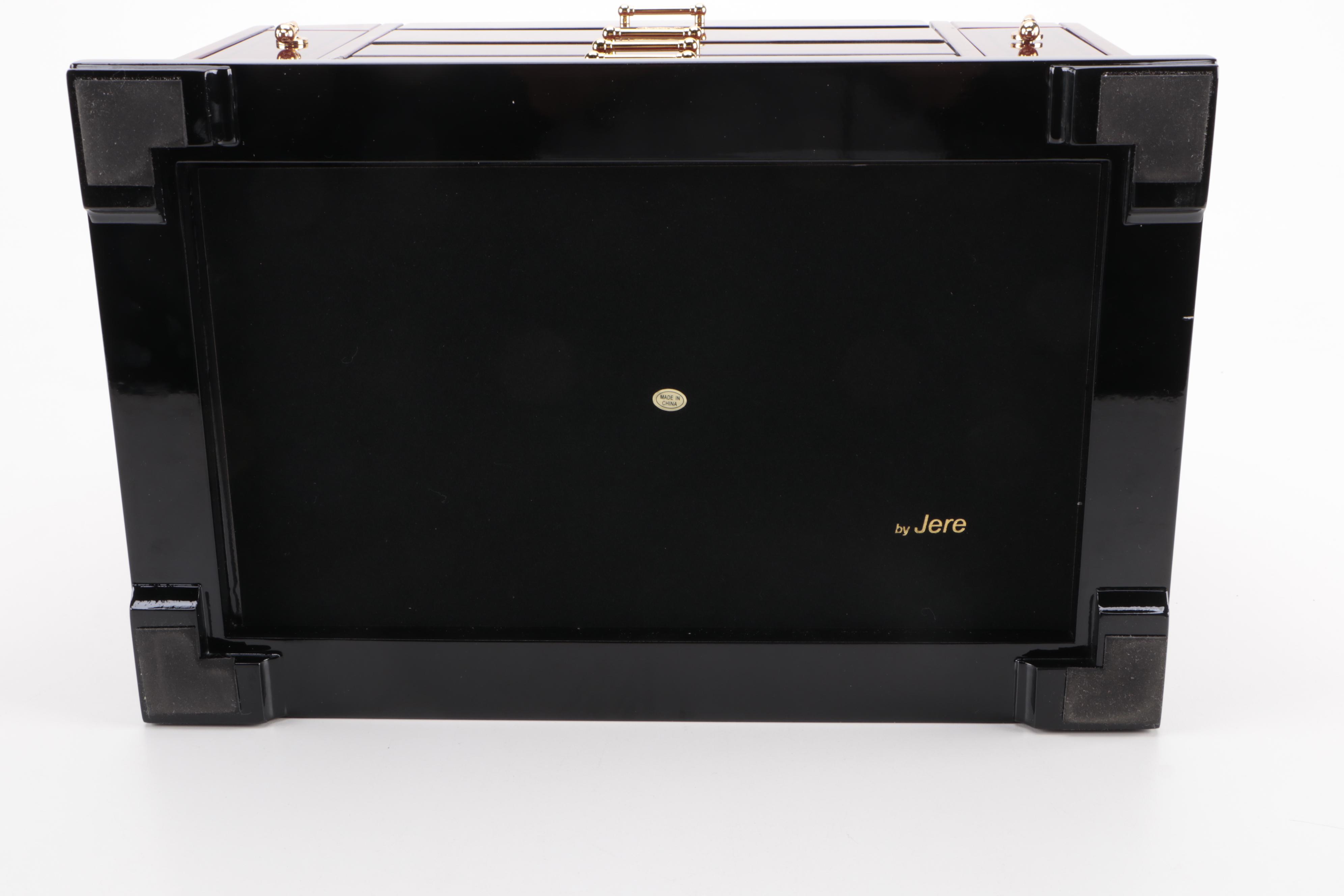 Jere High Gloss Finish Exotic Hardwood Jewelry Box