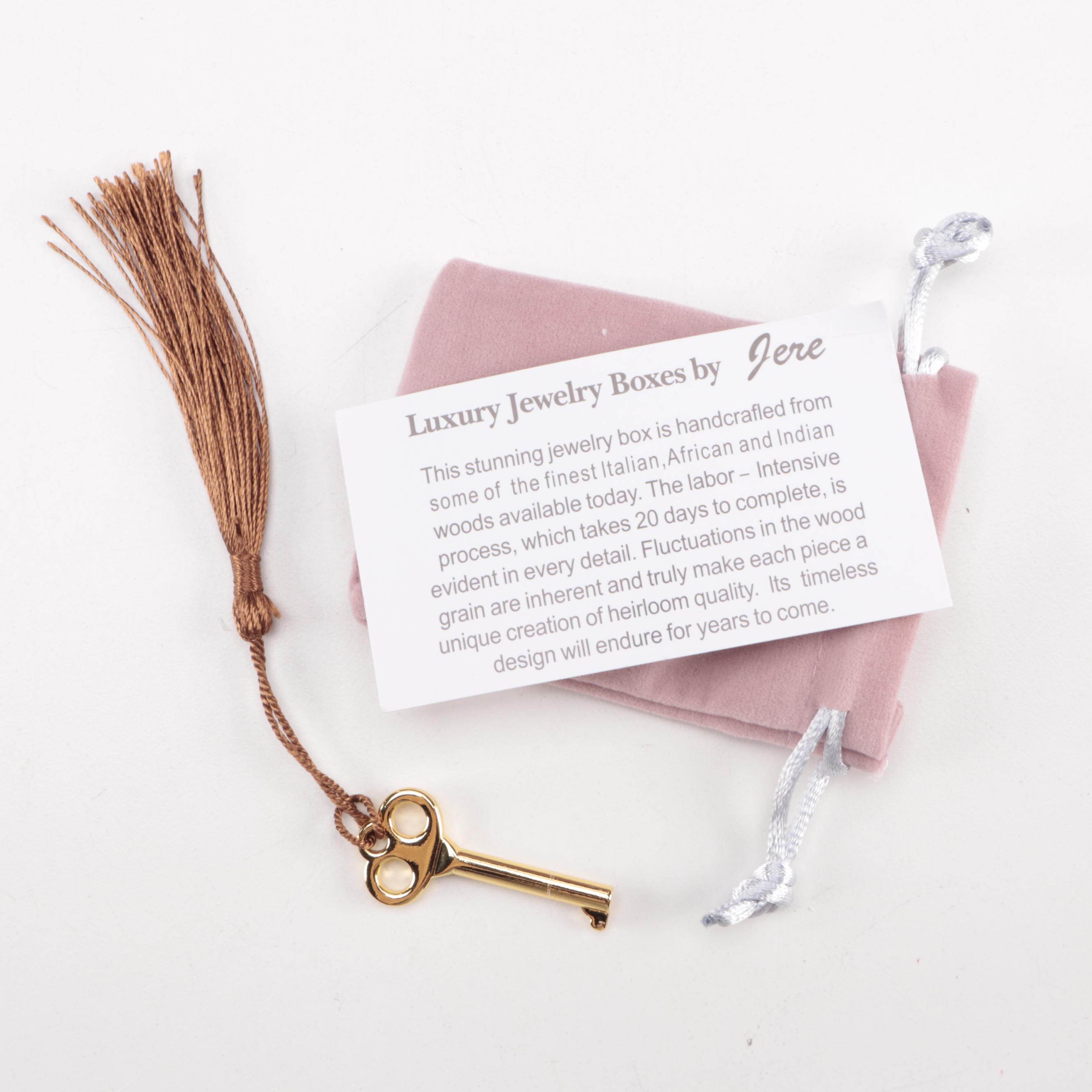 Jere High Gloss Finish Exotic Hardwood Jewelry Box