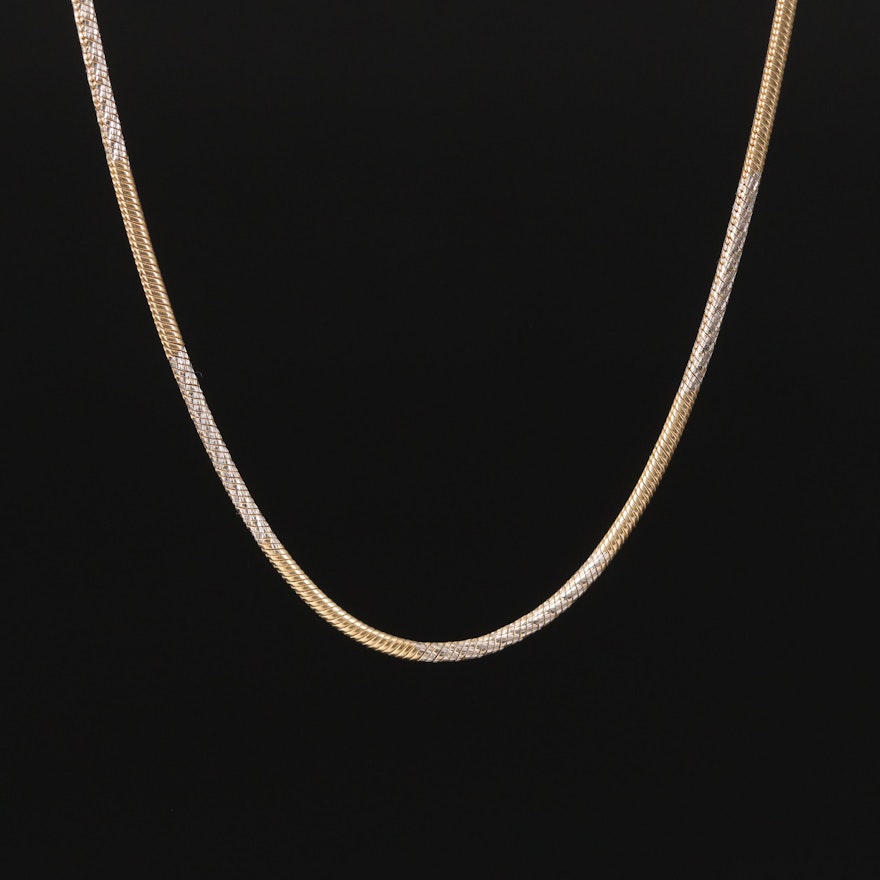 Italian 14K Two-Tone Snake Chain Necklace