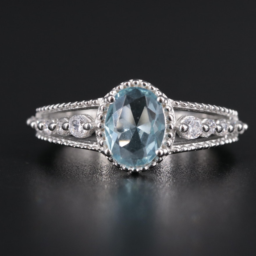 Sterling Aquamarine Ring