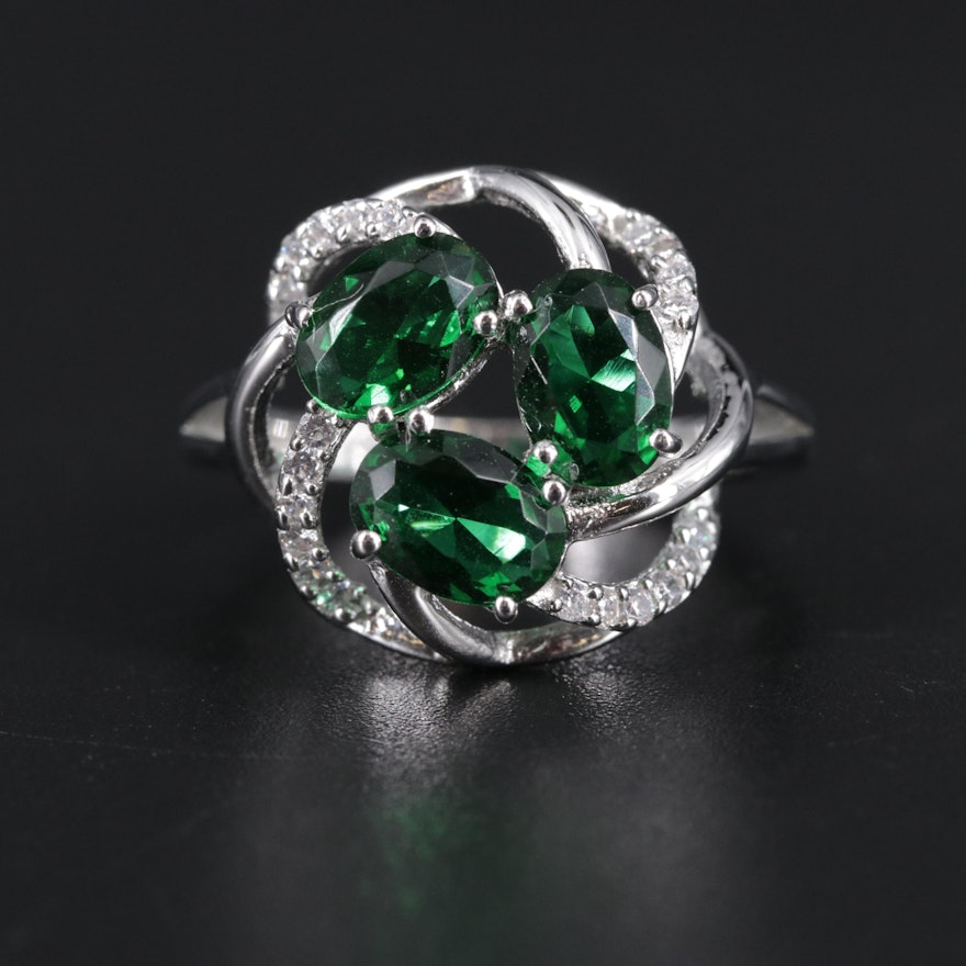 Sterling Emerald Ring