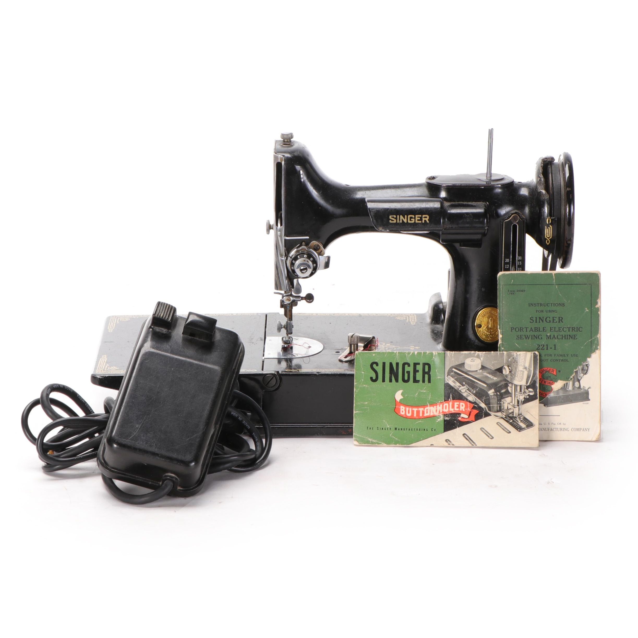 Singer Model 221-1 Featherweight Electric Sewing Machine, 1948
