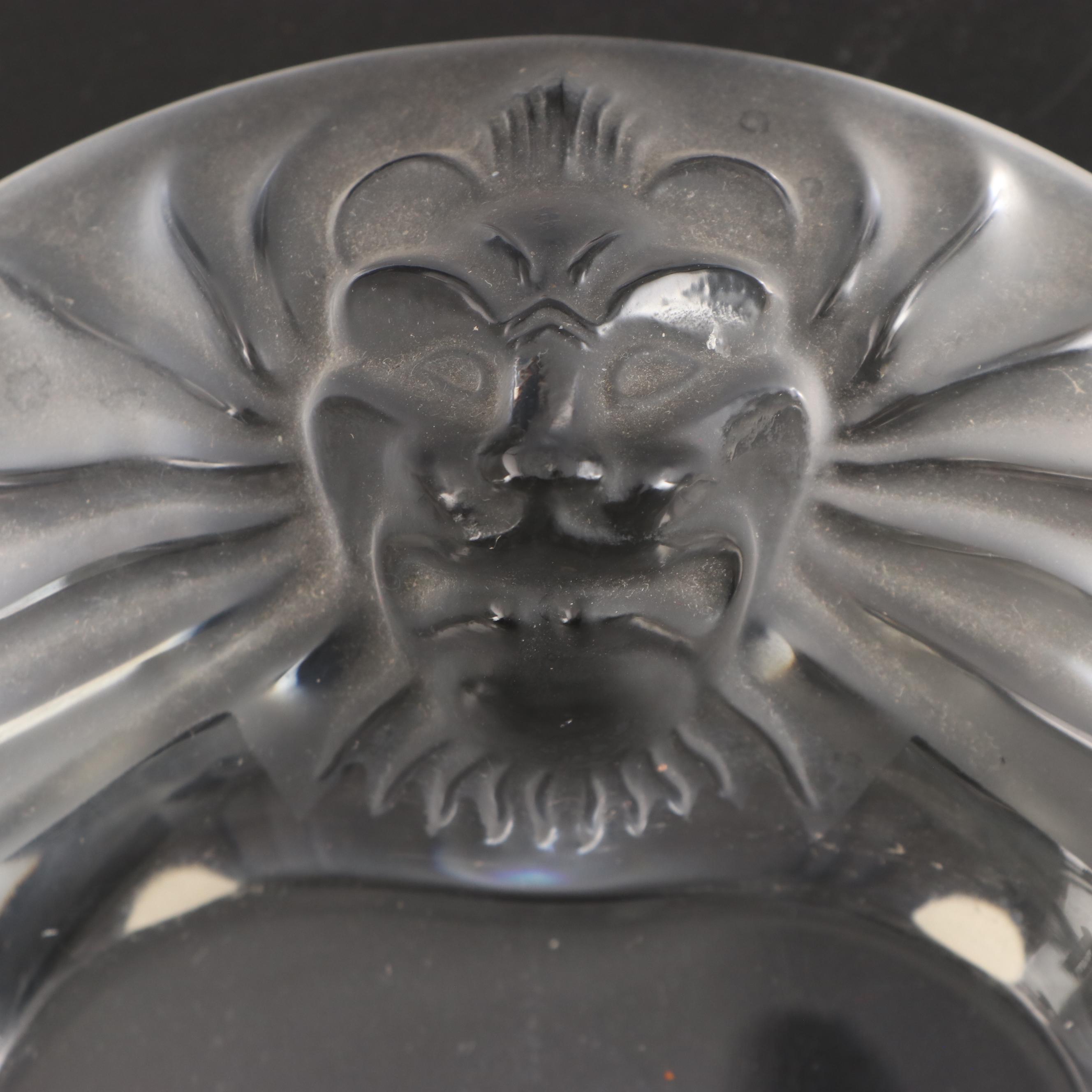 Lalique "Tête de Lion" Frosted Crystal Ashtray