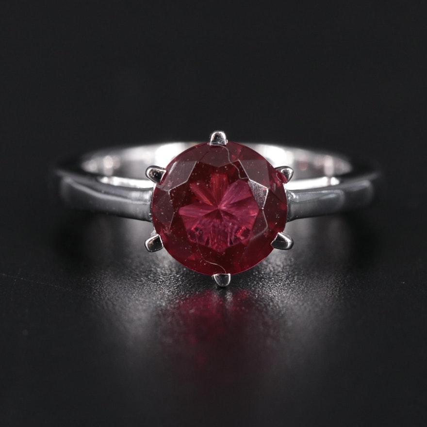 Sterling Silver Ring Featuring Ruby