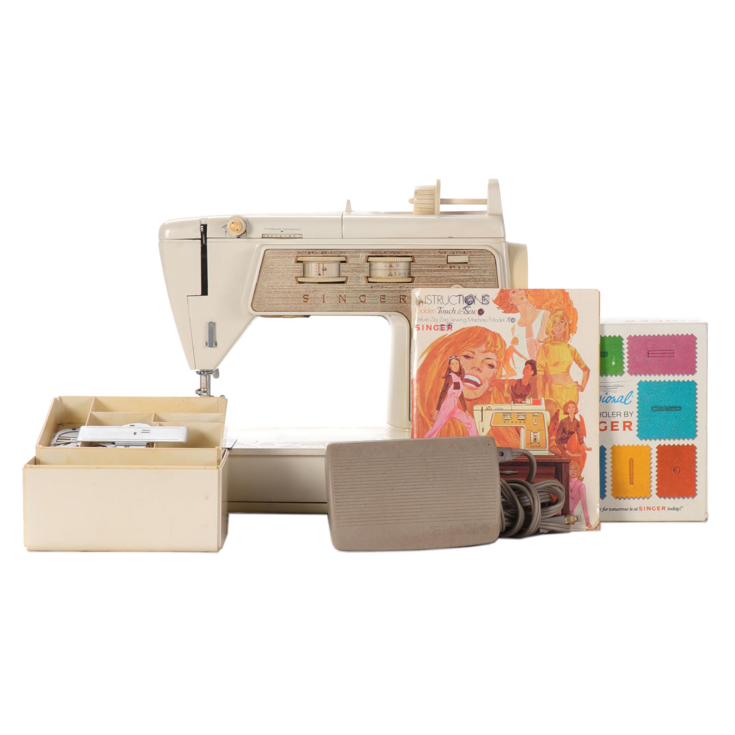 Singer Model 750 Golden Touch & Sew Electric Sewing Machine, 1969