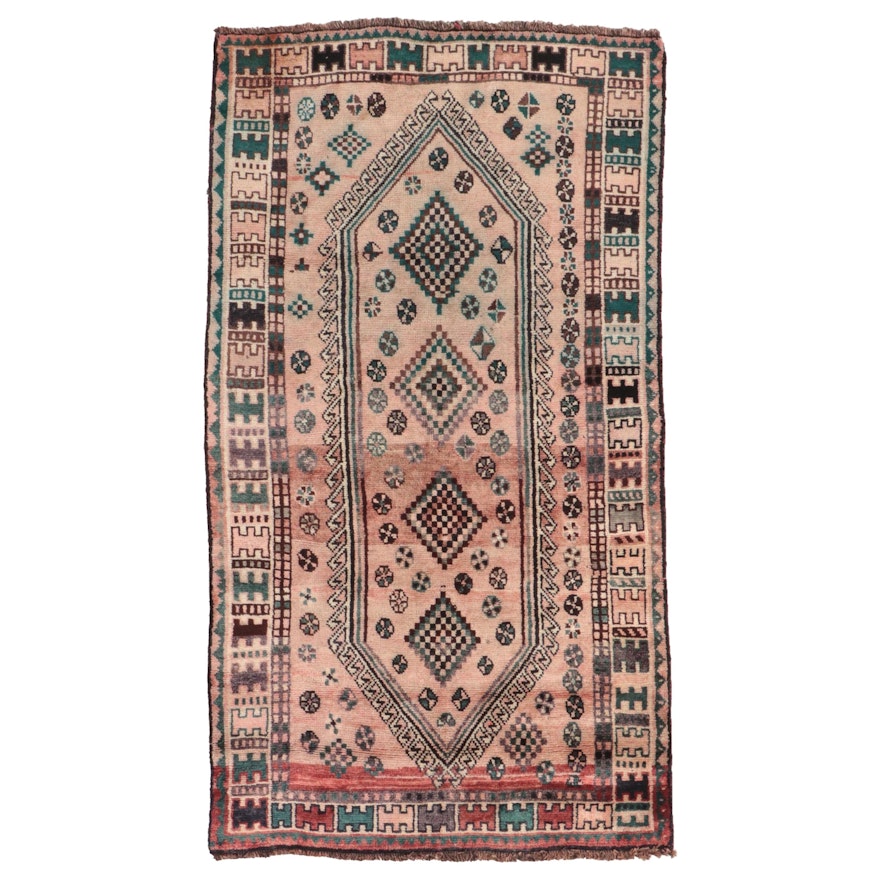 4'2 x 7'8 Hand-Knotted Persian Kurdish Area Rug