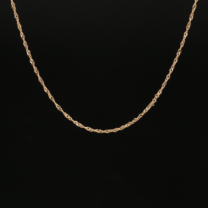 Italian 18K Singapore Chain Necklace
