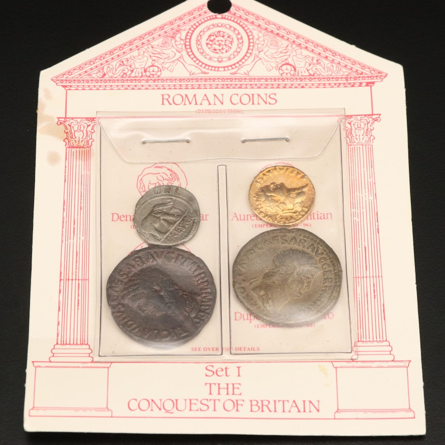 Group of Four Ancient Roman Coin  Replicas