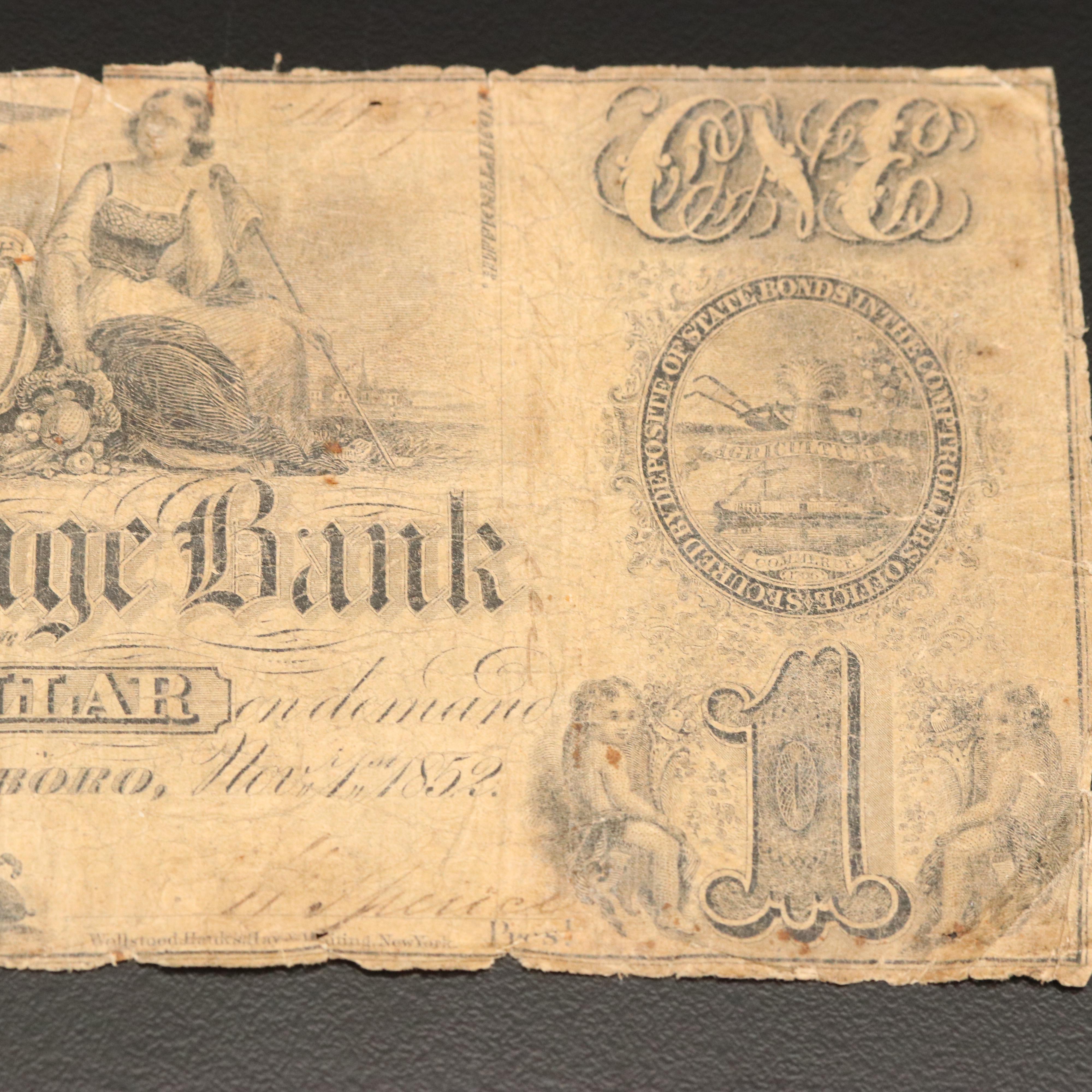 Two Obsolete Mid 19th Century Tennessee Currency Notes
