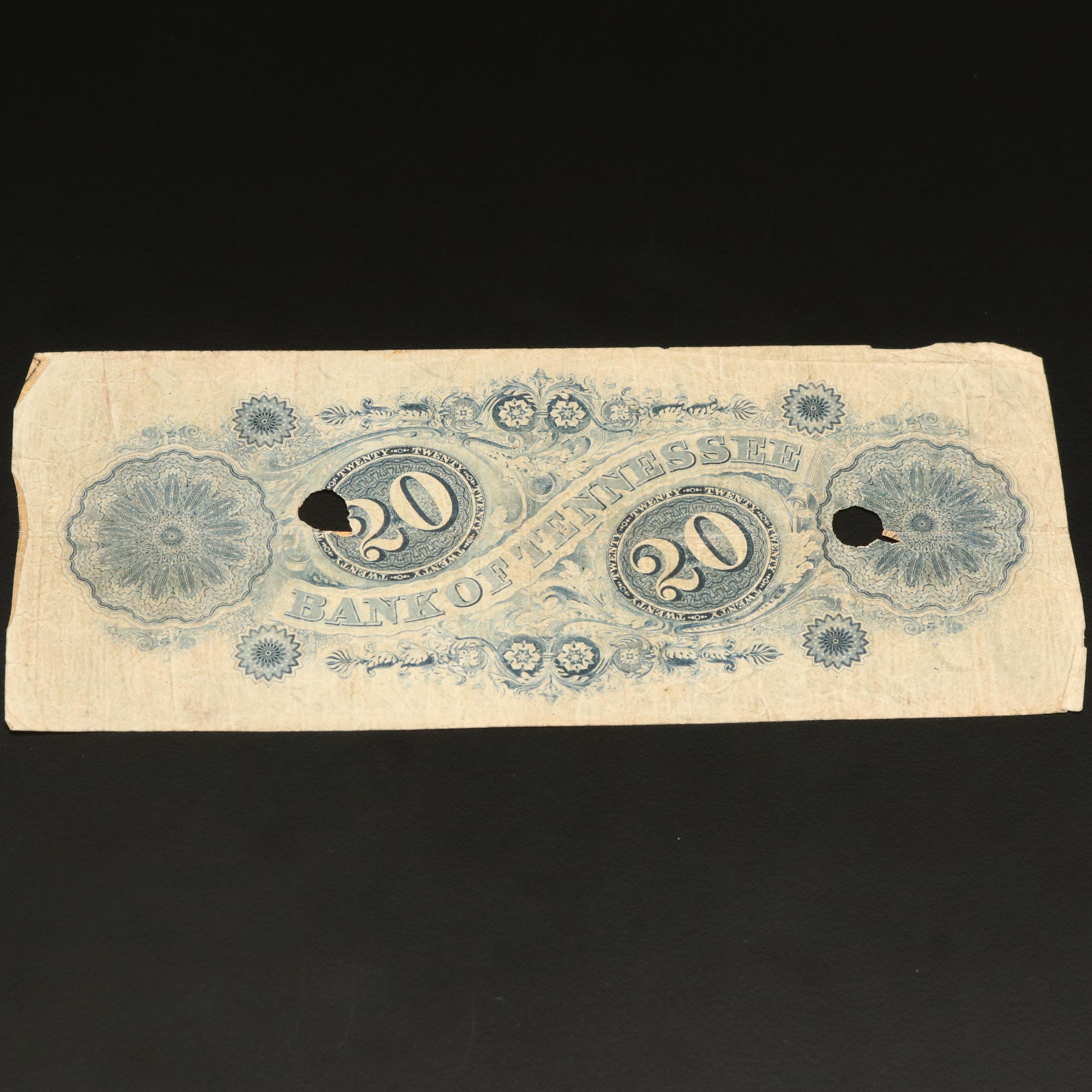 Two Obsolete Mid 19th Century Tennessee Currency Notes
