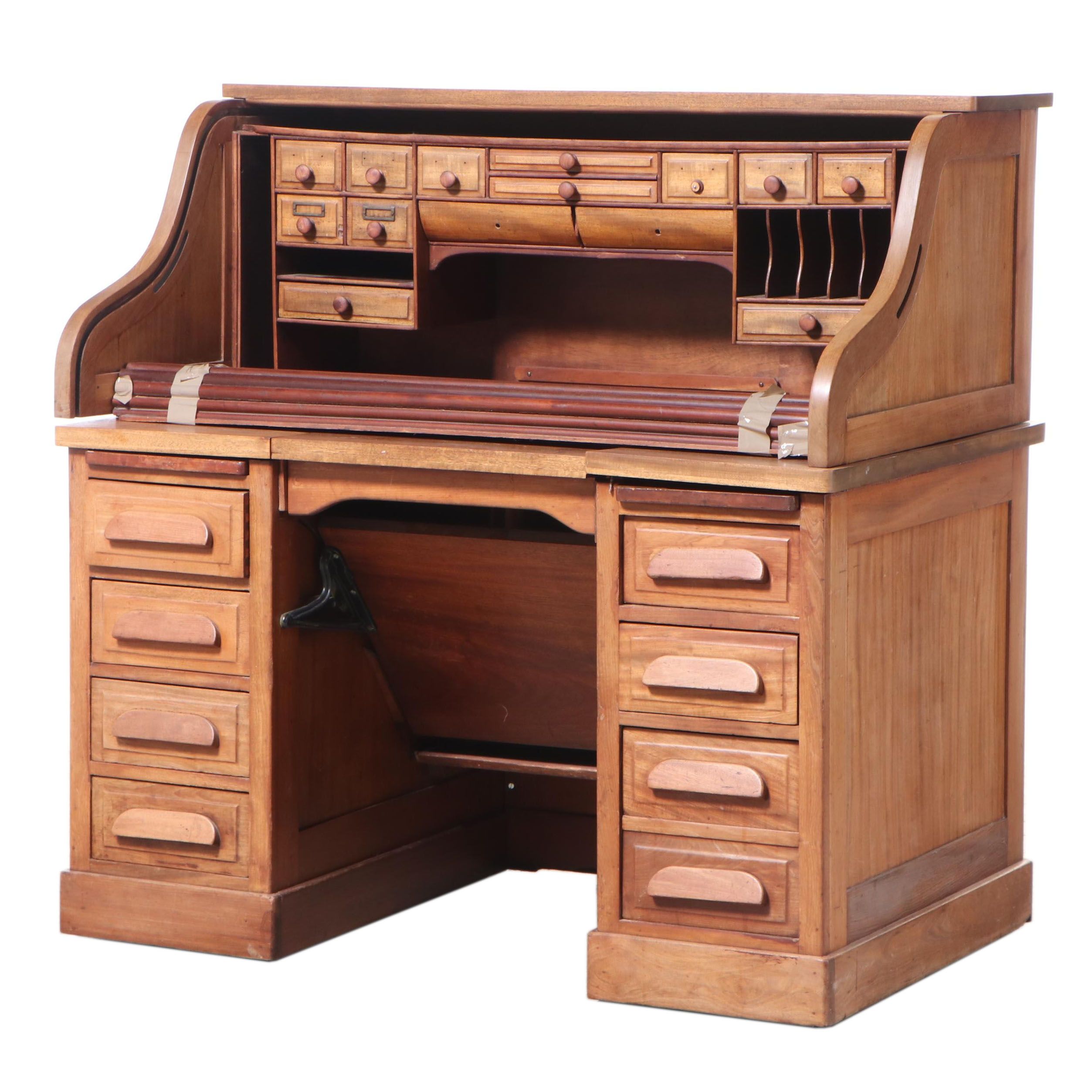 Walnut Roll-Top Desk, Early 20th Century