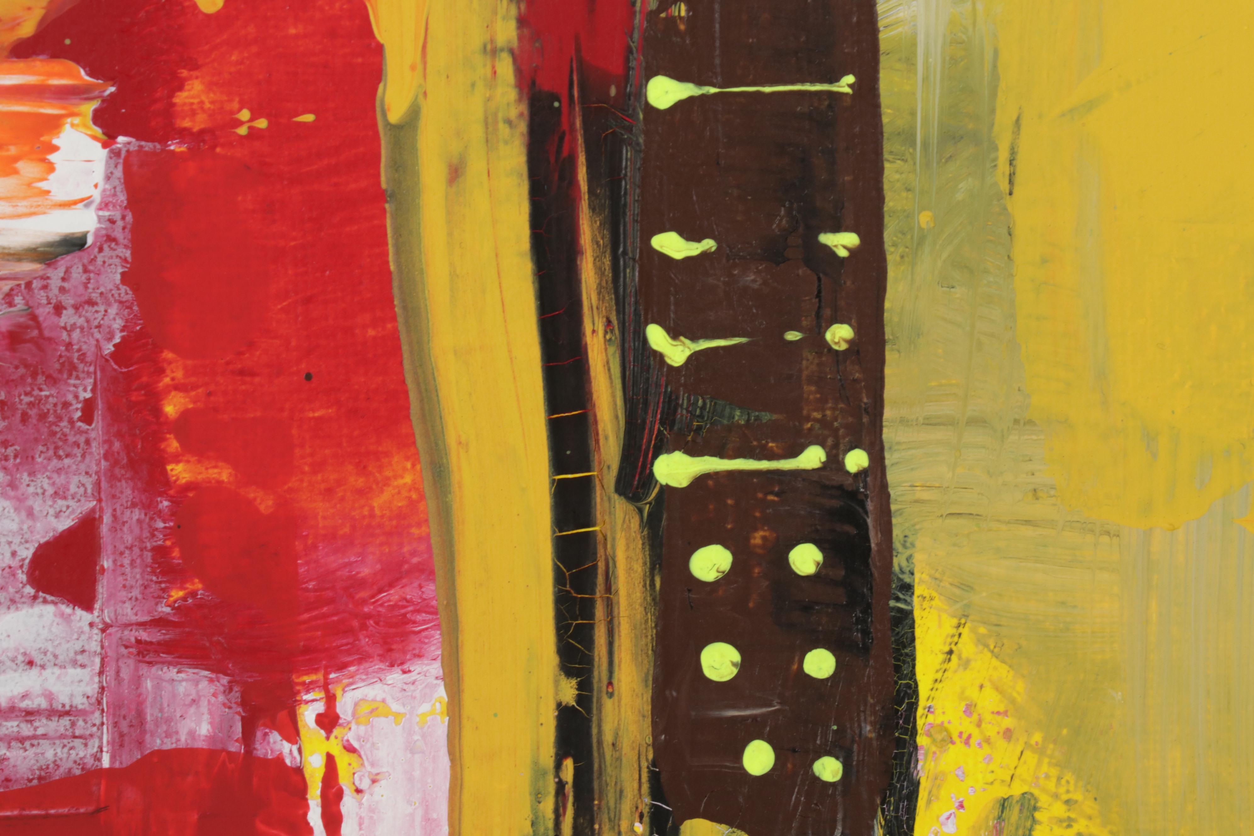 Farshad Lanjani Acrylic Painting of Abstract Cityscape, 21st Century