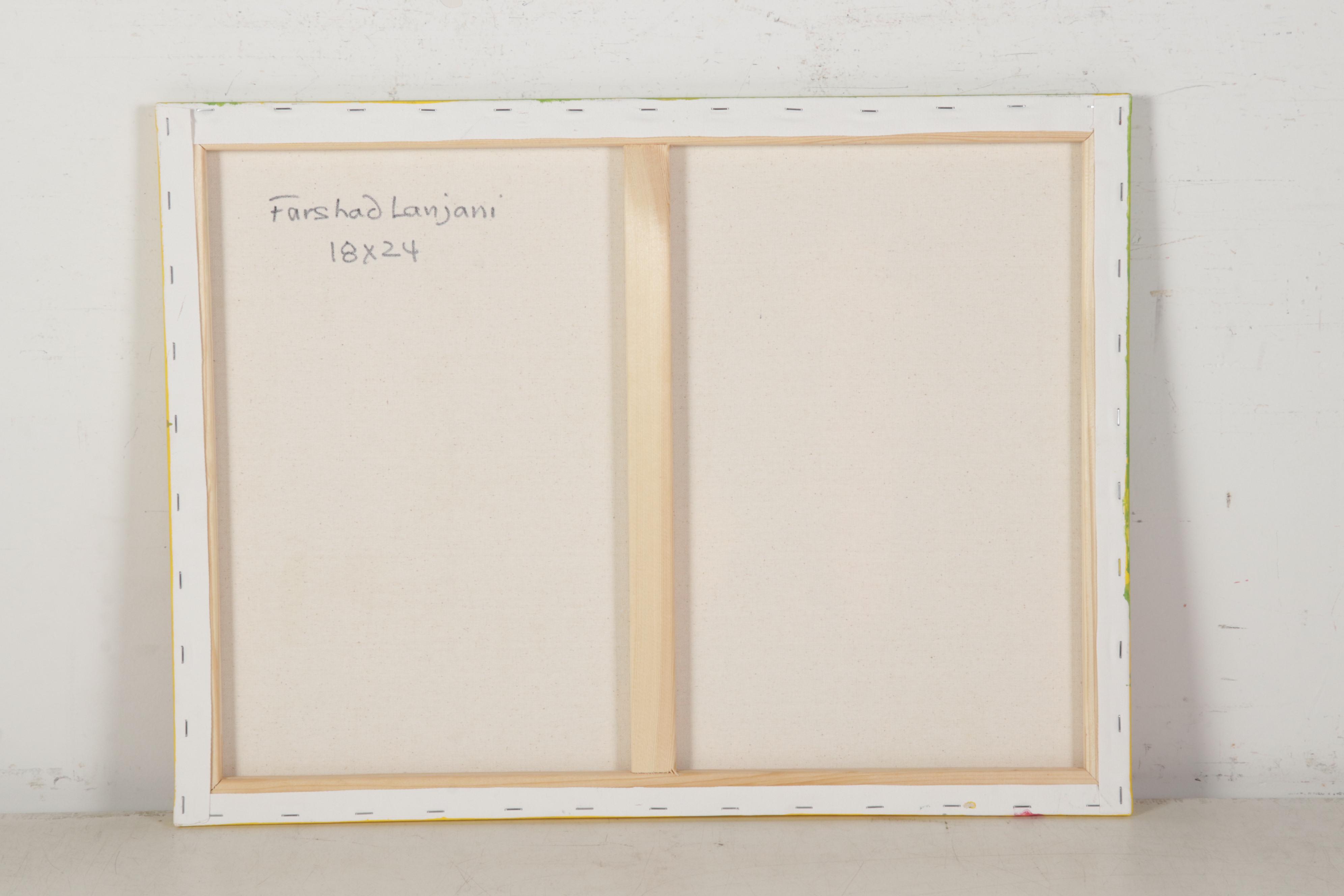 Farshad Lanjani Acrylic Painting of Abstract Cityscape, 21st Century