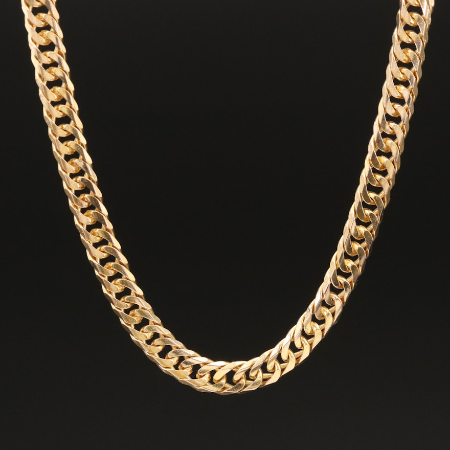Italian 14K Curb Link Chain Necklace