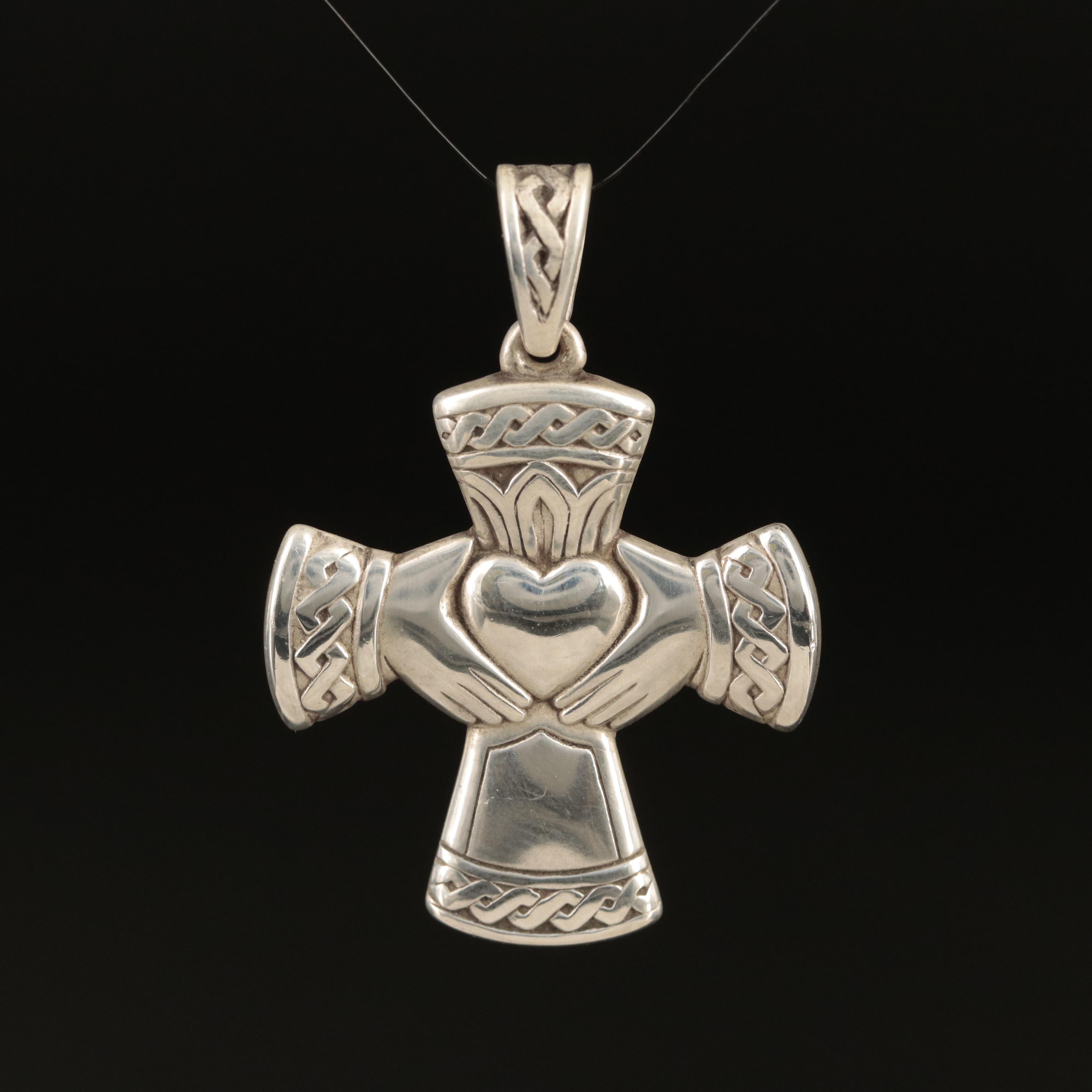 James Avery Sterling Claddagh Cross Pendant