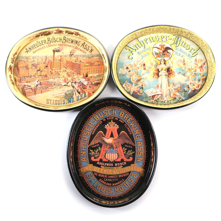 Anheuser-Busch Reproduction Tin Lithograph Beer Trays
