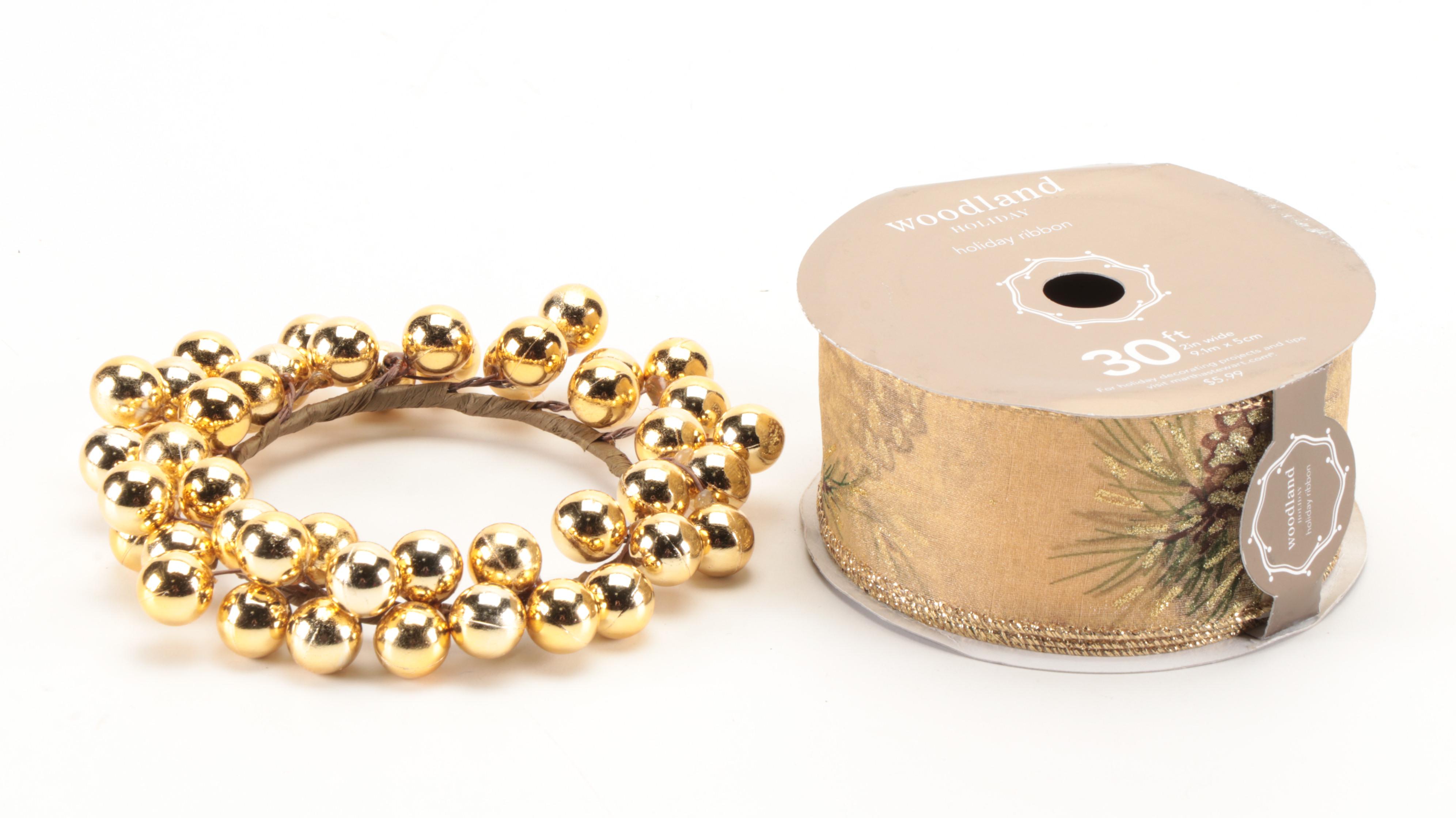 Martha Stewart Living String Lights, Woodland Holiday Ribbon, and Other Décor