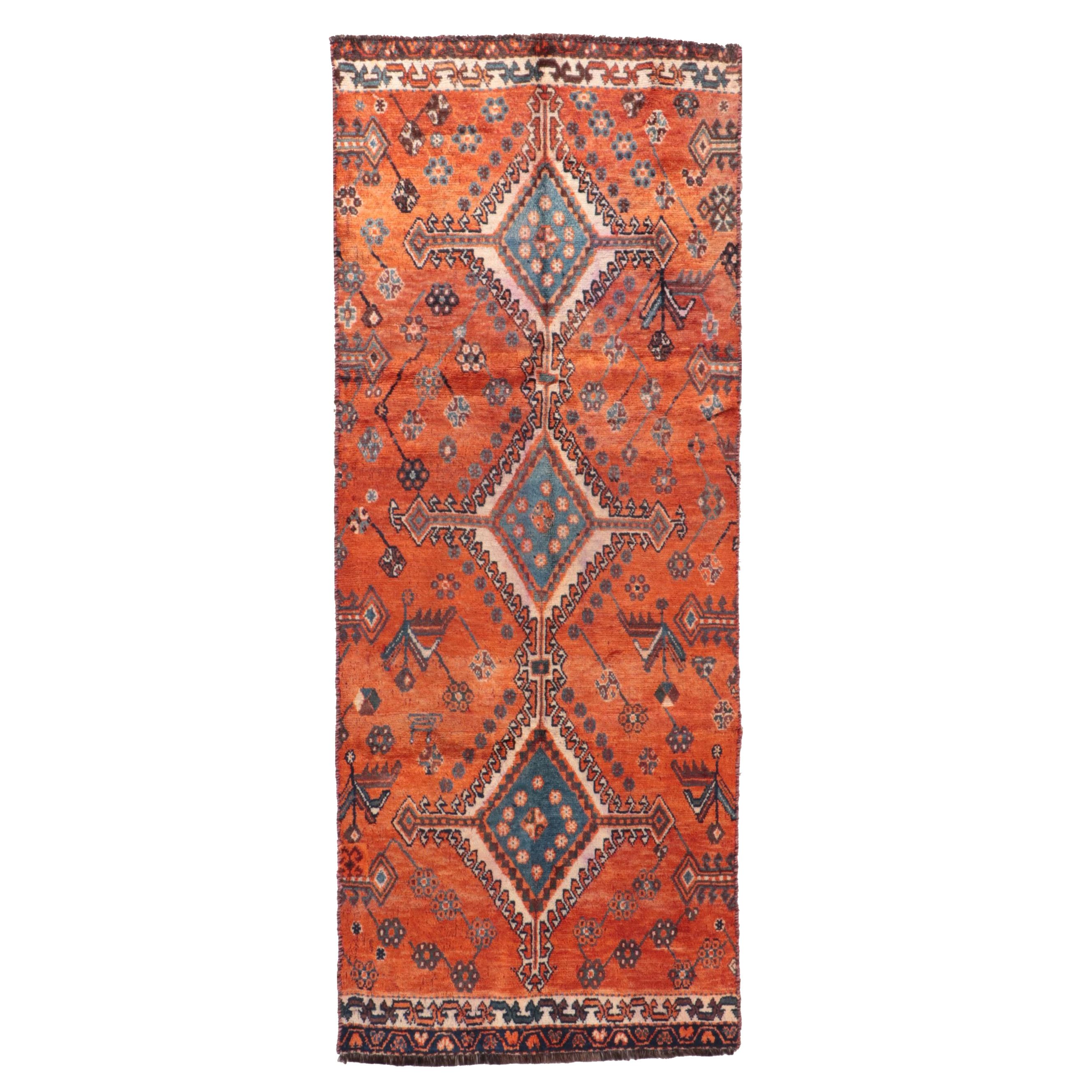 3' x 7'6 Hand-Knotted Persian Shiraz Long Rug