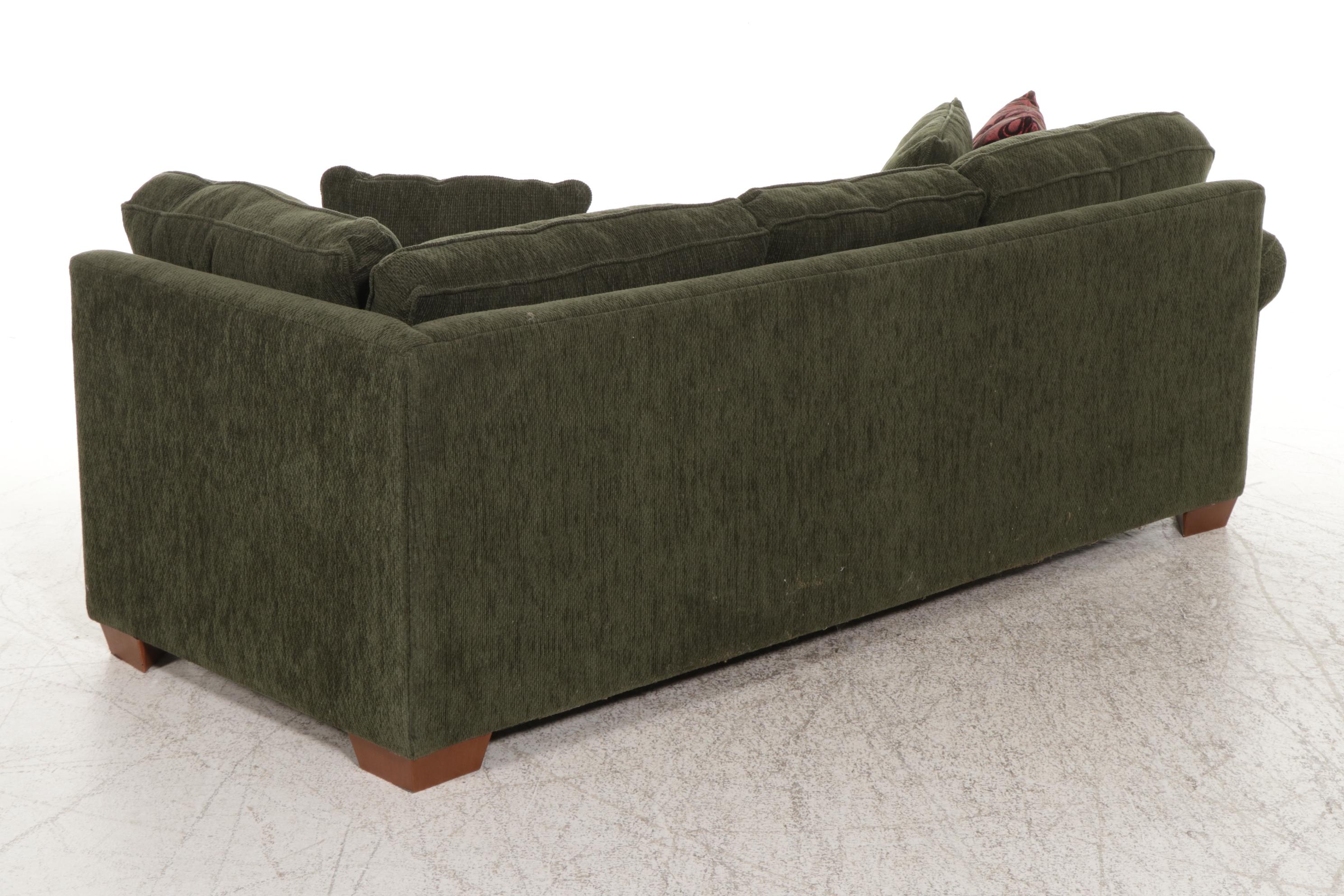 Bauhaus Green Chenille Three-Piece Sectional Sofa