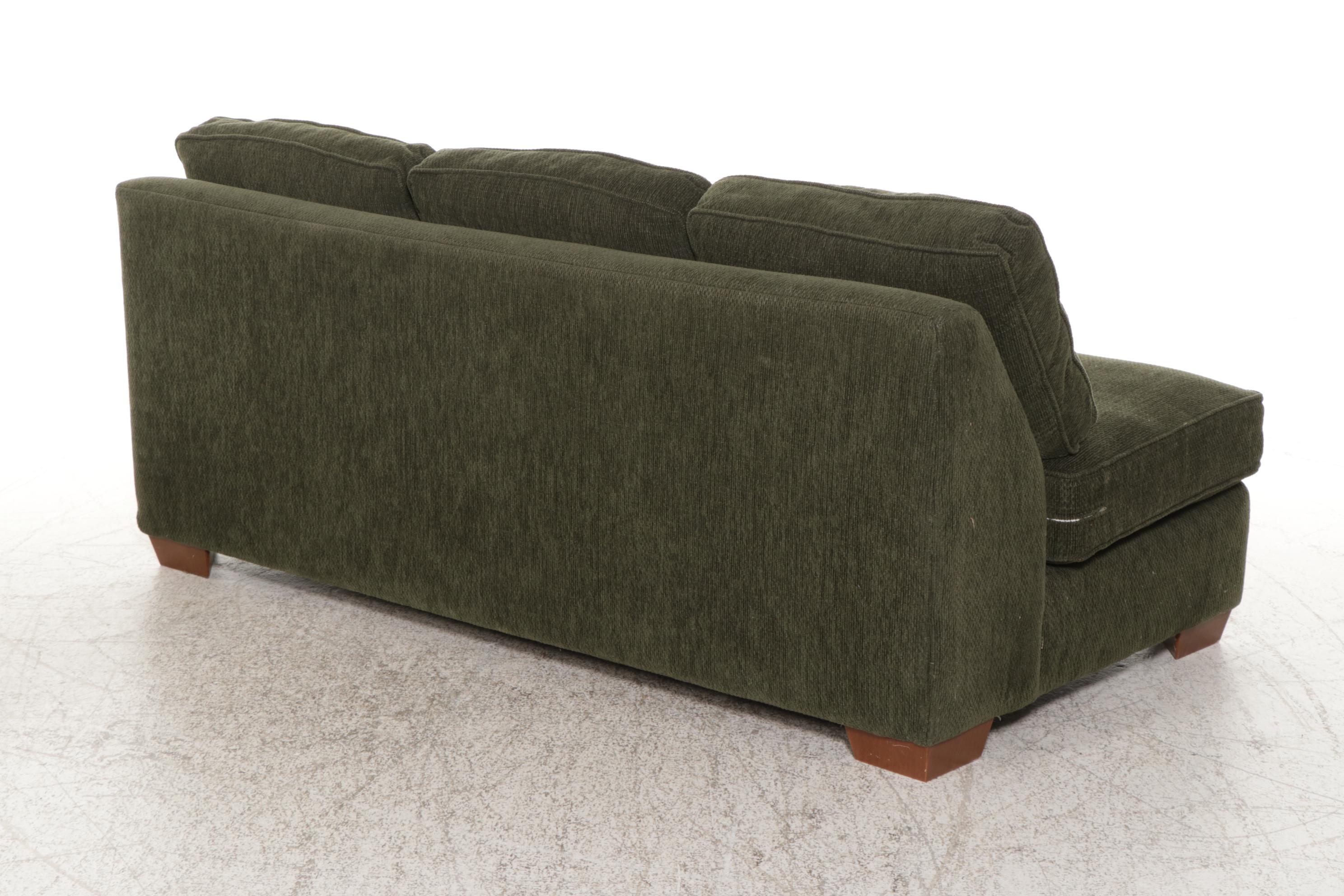 Bauhaus Green Chenille Three-Piece Sectional Sofa
