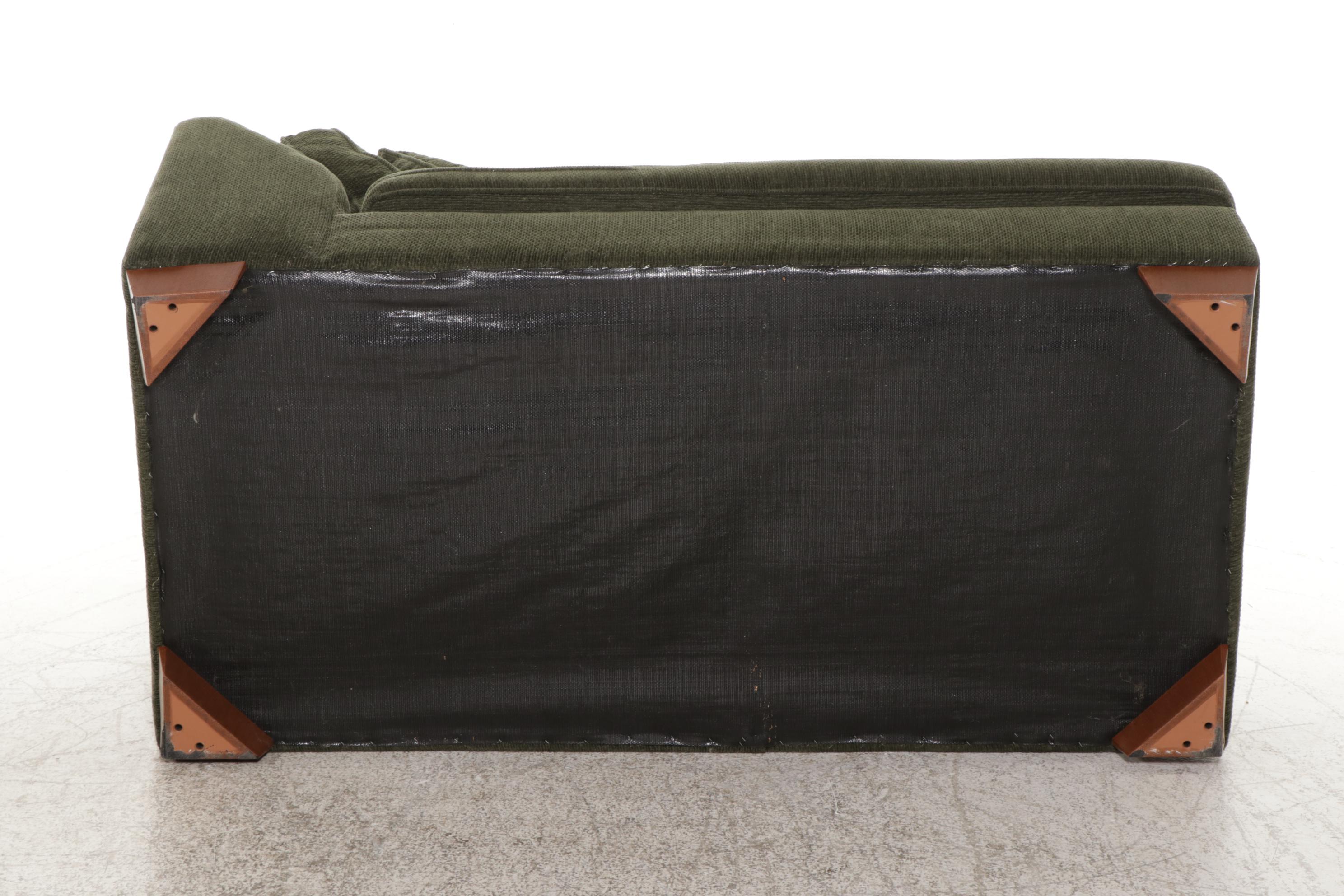 Bauhaus Green Chenille Three-Piece Sectional Sofa